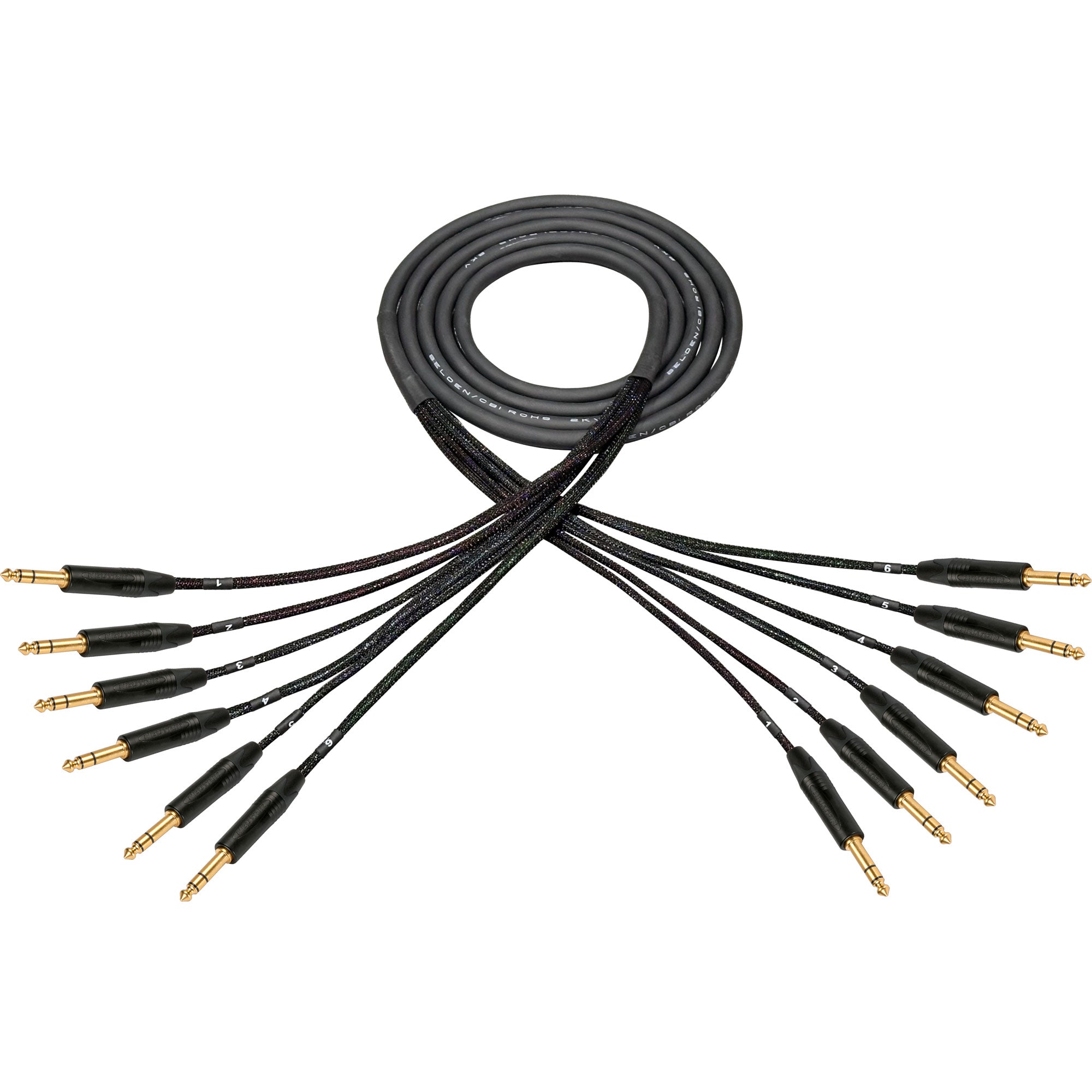 Custom Cables 6-Channel Audio Snake Made from CBI BW-MPA-6 & Pro Connectors (Config per Channel)