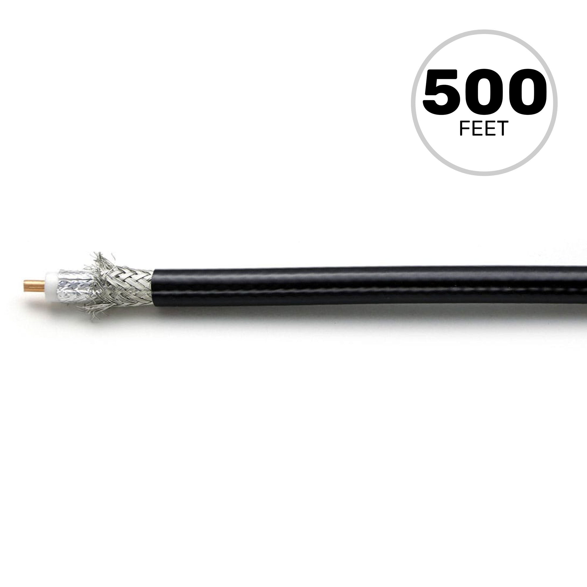 West Penn 810 Flexible RG8 / RG213 12 AWG 50 Ohm Coaxial Cable (Black, 500' Roll)