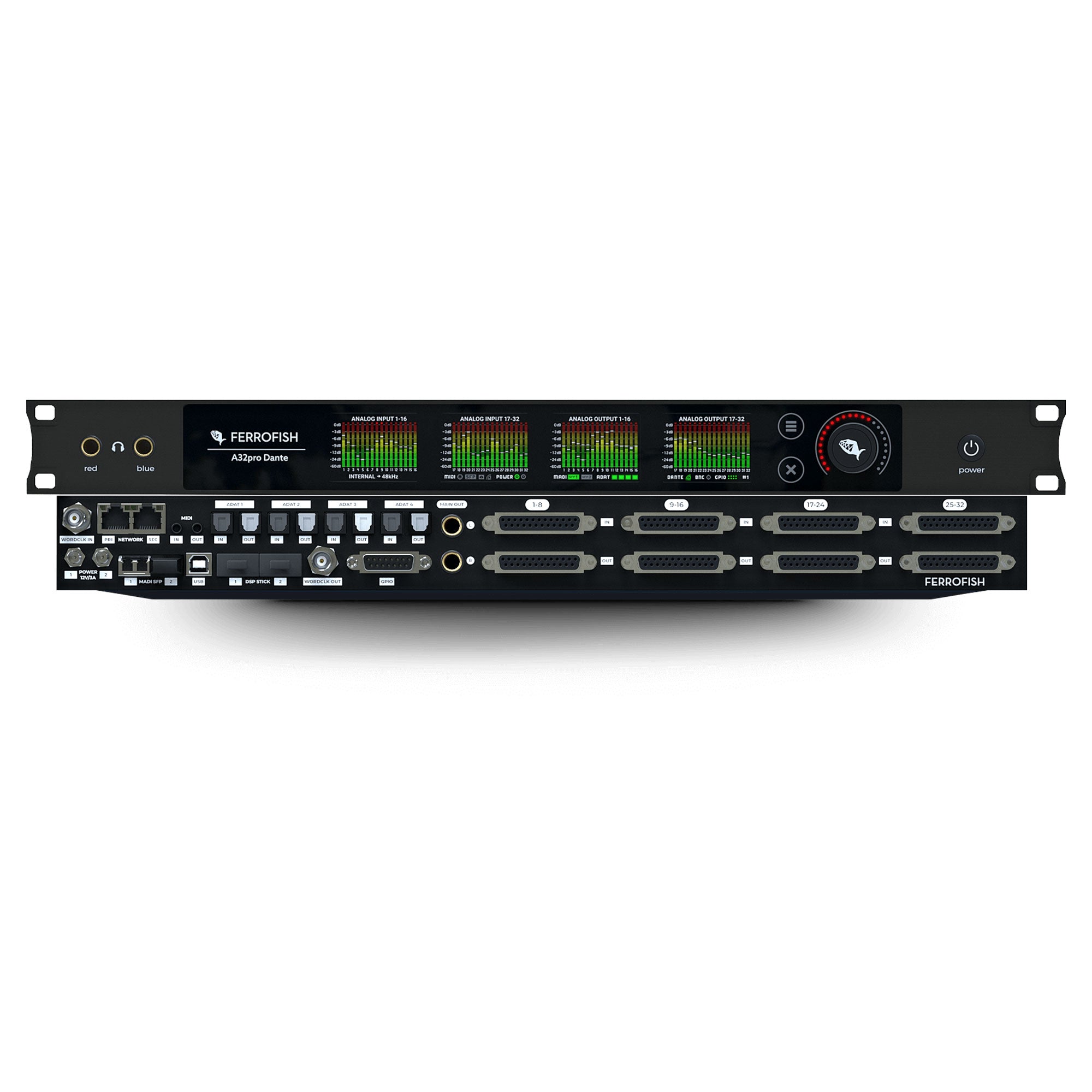 Ferrofish A32pro Dante 32-Channel AD/DA Converter with Dante, MADI, and ADAT