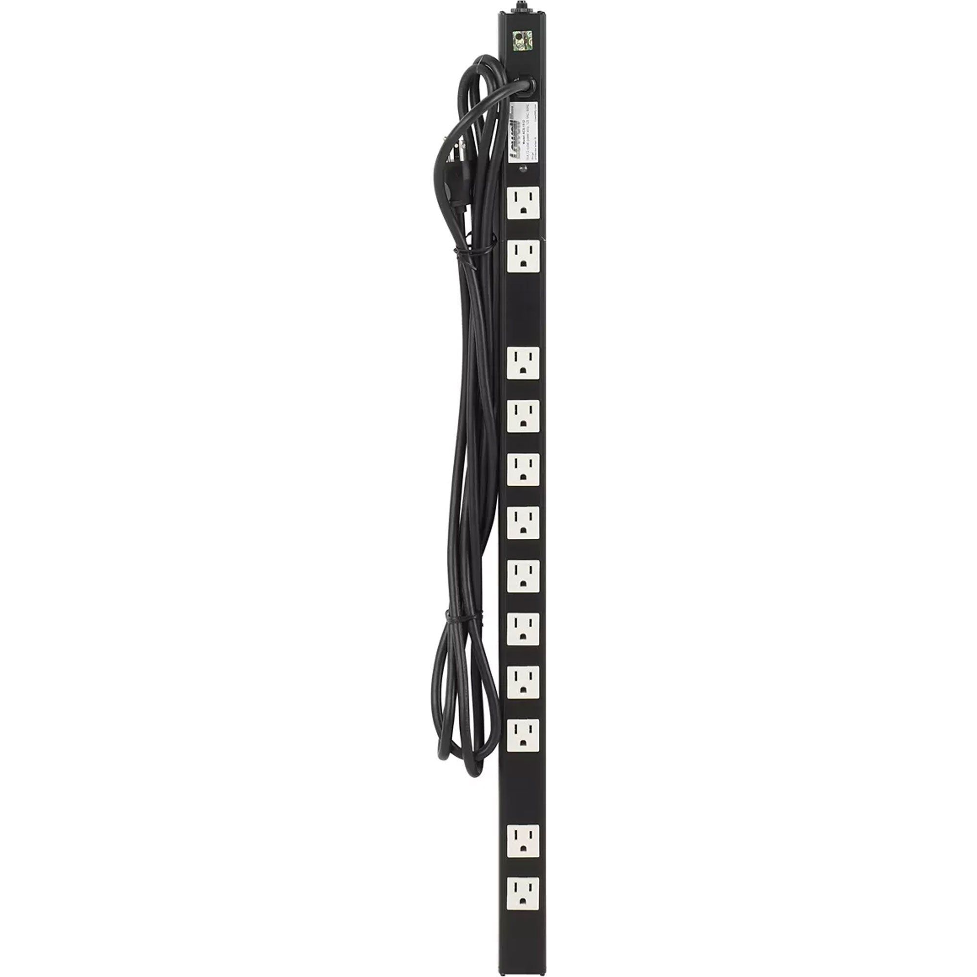 Lowell ACS-1512 15A Power Strip with 12 Outlets and Surge Protection