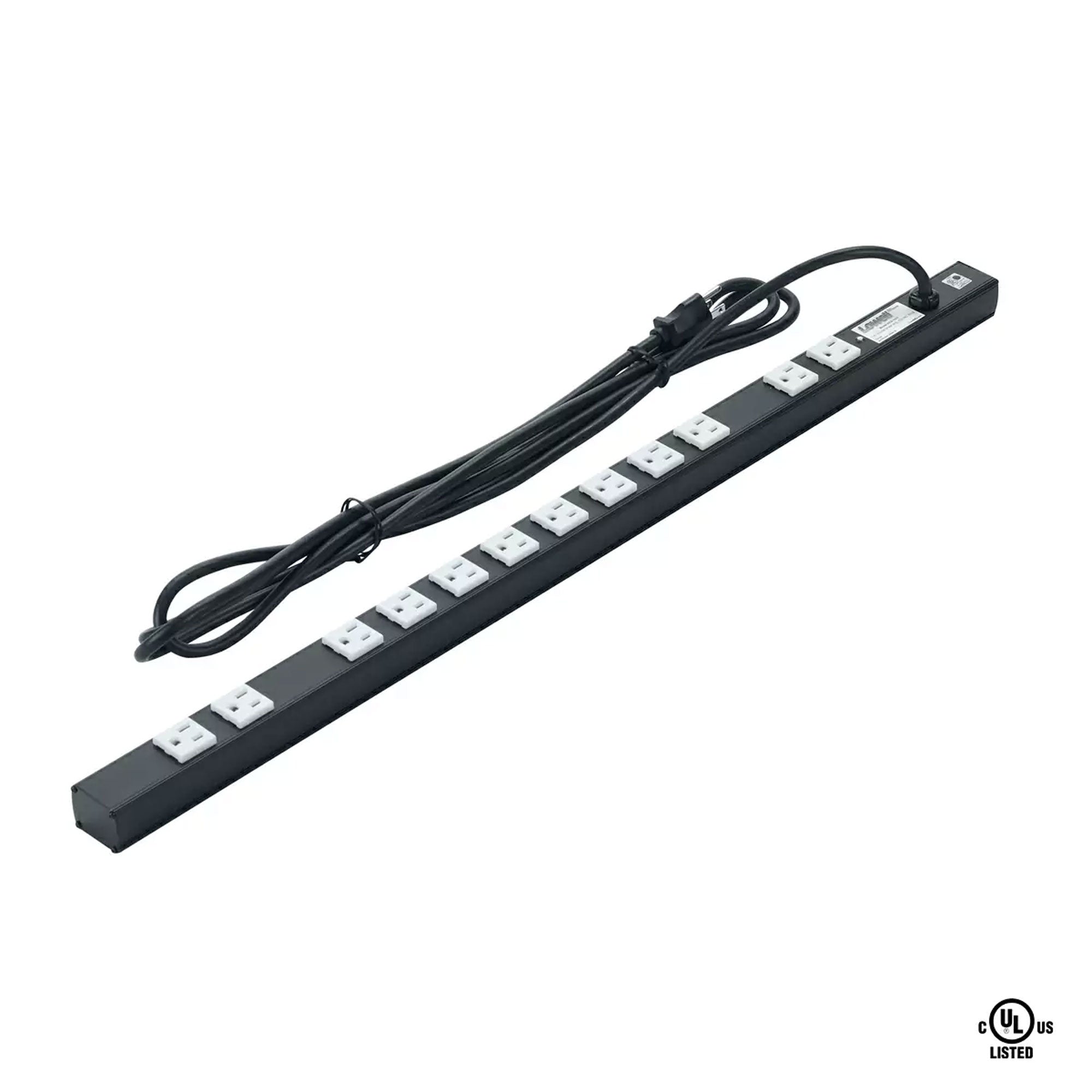 Lowell ACS-1512 15A Power Strip with 12 Outlets and Surge Protection