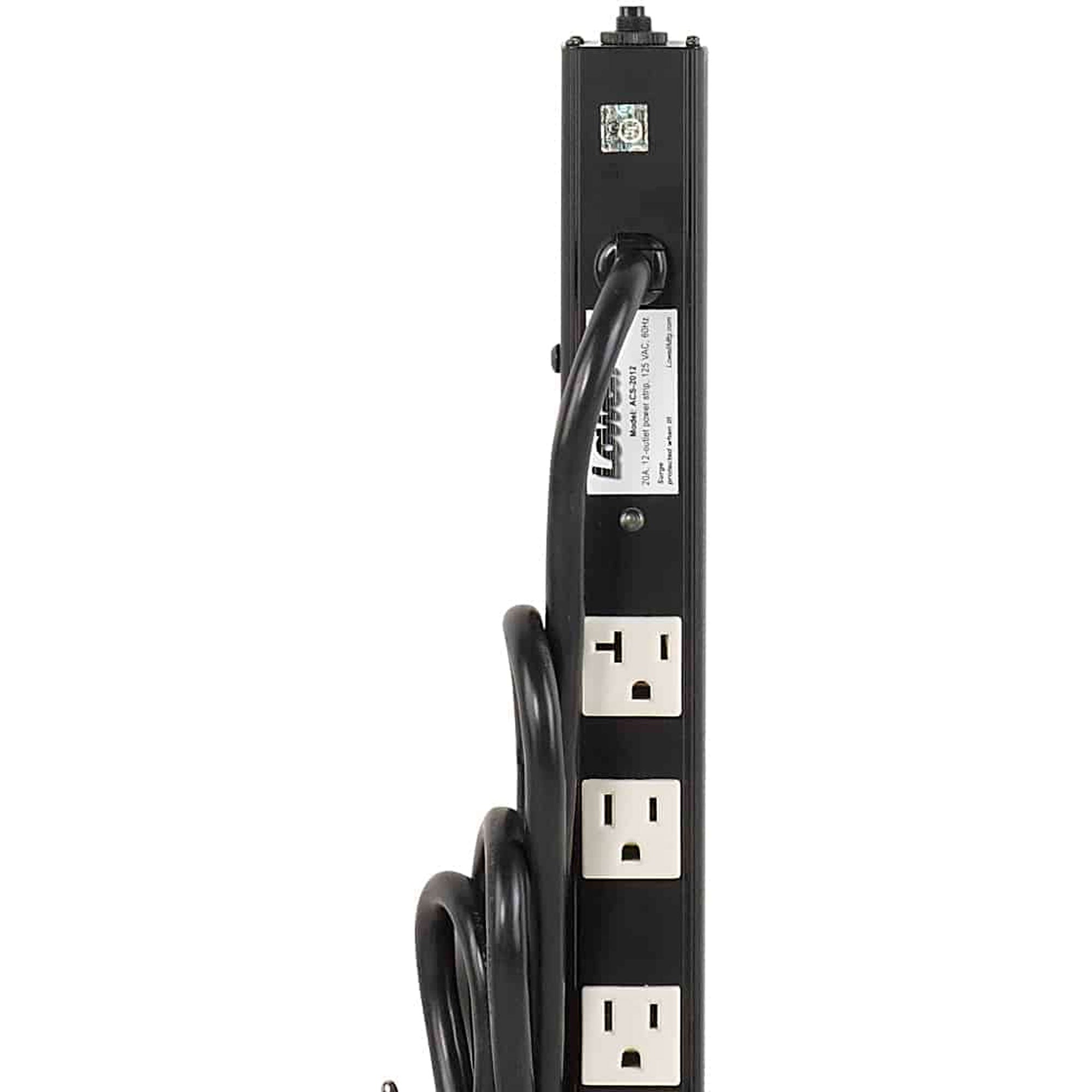 Lowell ACS-2012 15A/20A Power Strip with 12 Outlets and Surge Protection