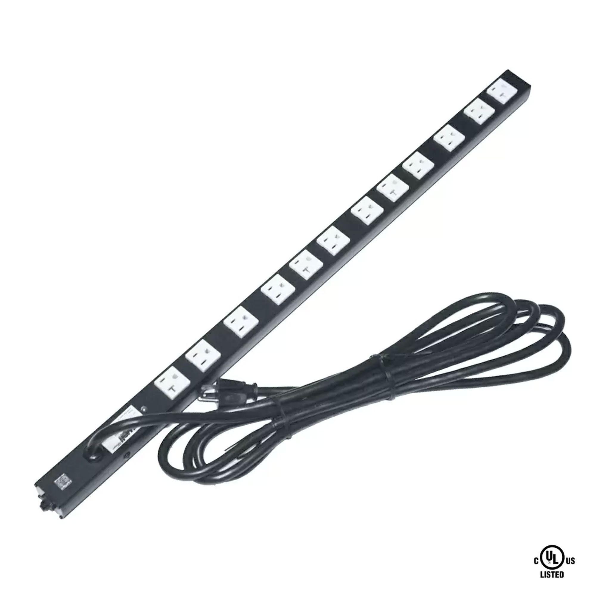 Lowell ACS-2012 15A/20A Power Strip with 12 Outlets and Surge Protection