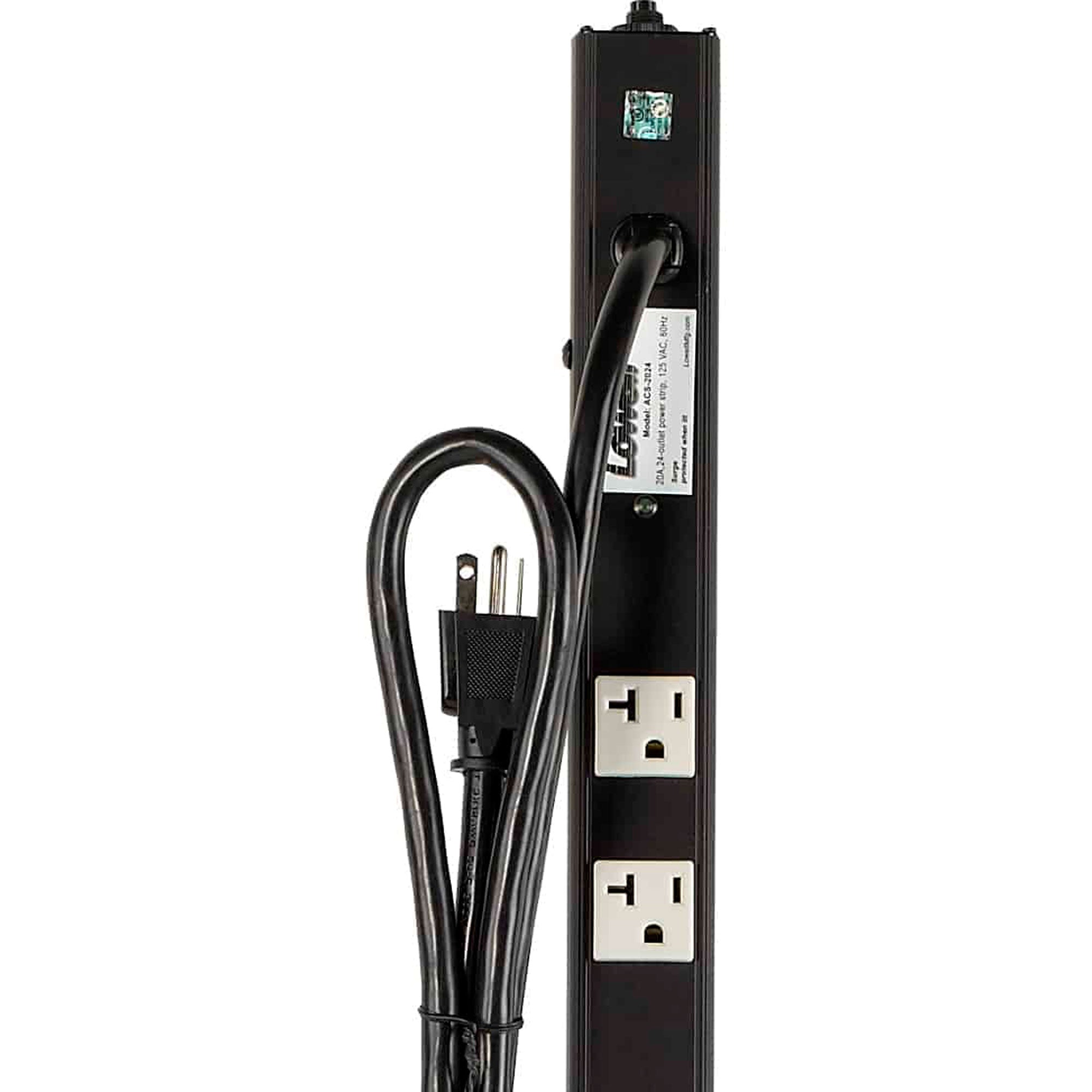 Lowell ACS-2024 15A/20A Power Strip with 24 Outlets and Surge Protection