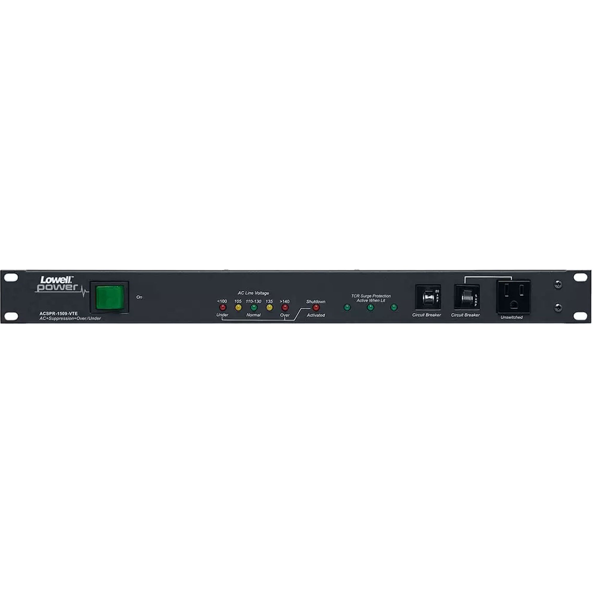 Lowell ACSPR-1509-VTE Rackmount Power Panel with Over/Under Protection