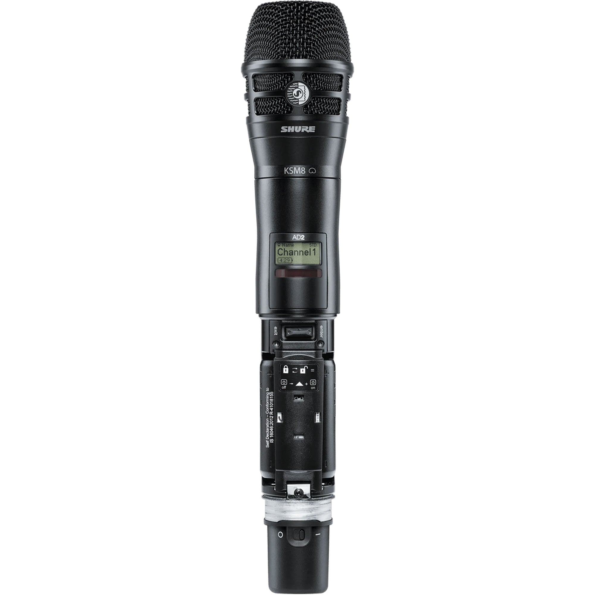 Shure AD2/K8B Axient Digital Handheld Wireless Transmitter (X55: 941-960 MHz, Black)