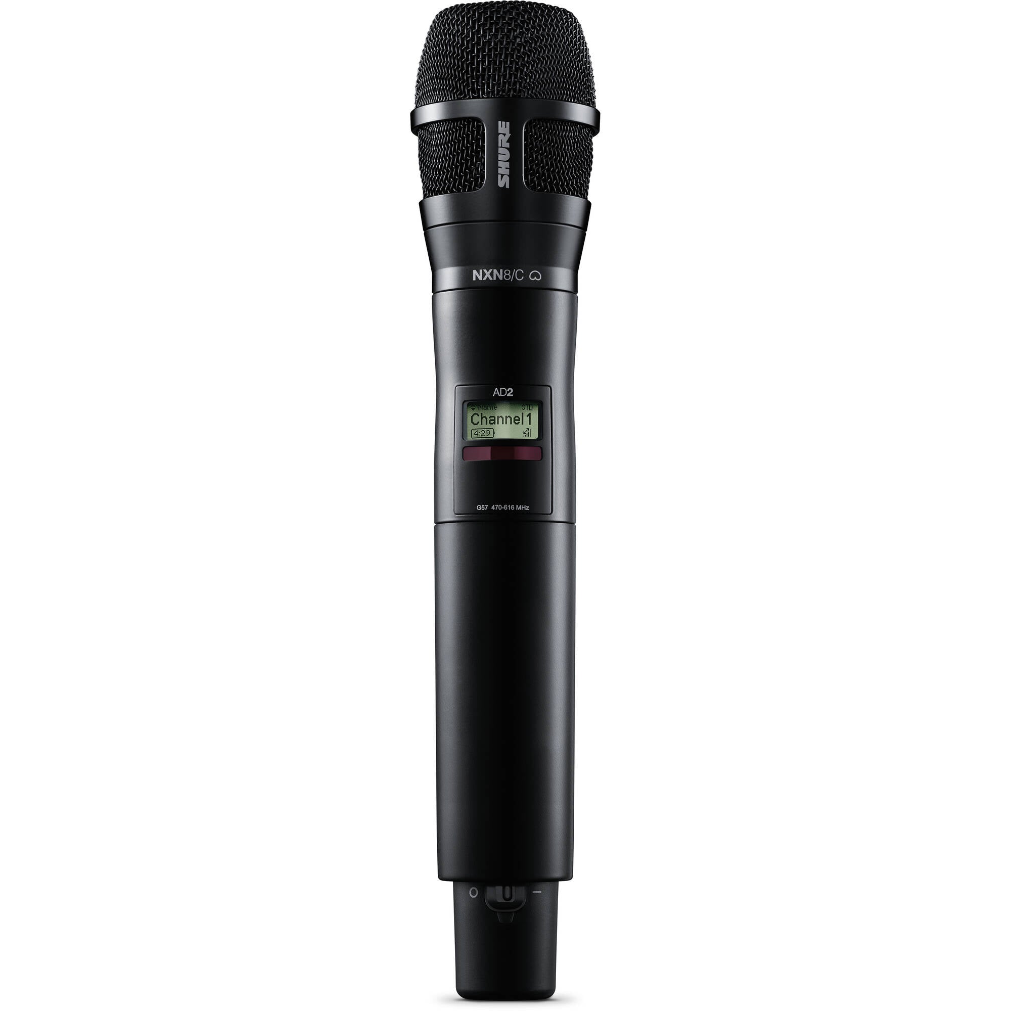 Shure AD2/N8CB Axient Digital Handheld Wireless Transmitter (G57: 470-616 MHz, Black)