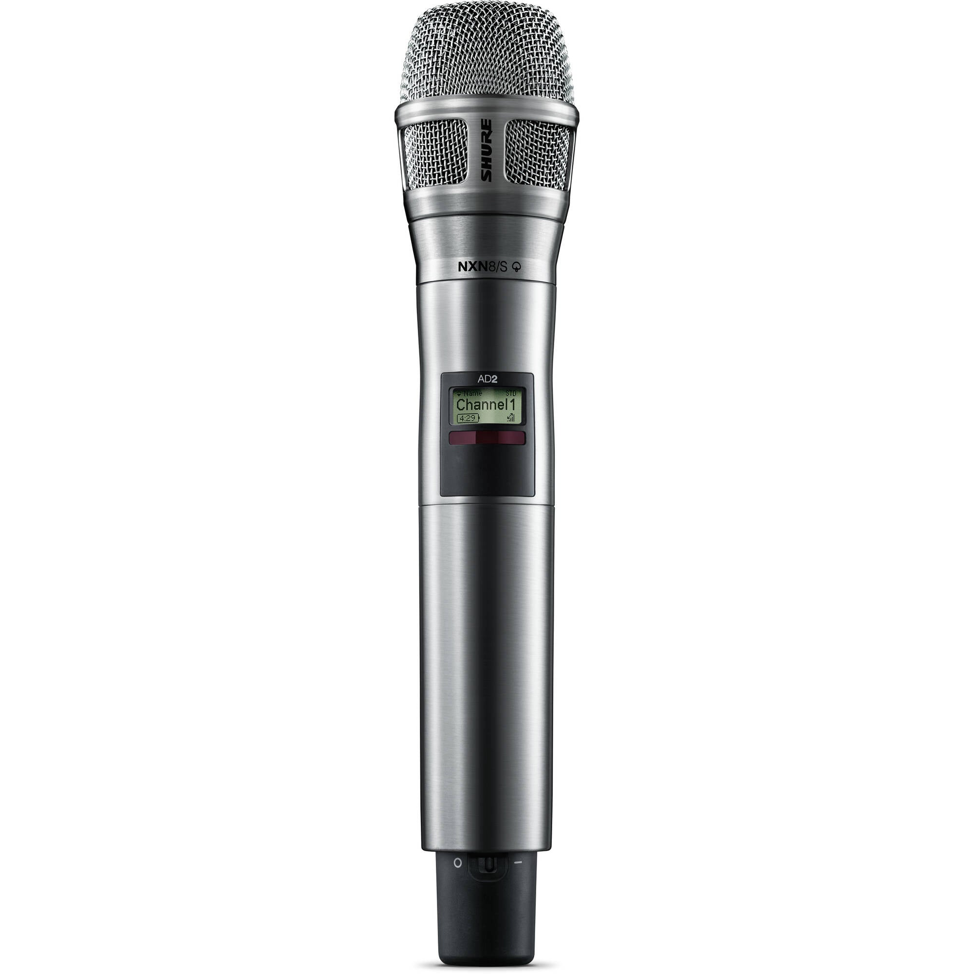 Shure AD2/N8SN Axient Digital Handheld Wireless Transmitter (G57: 470-616 MHz, Nickel)