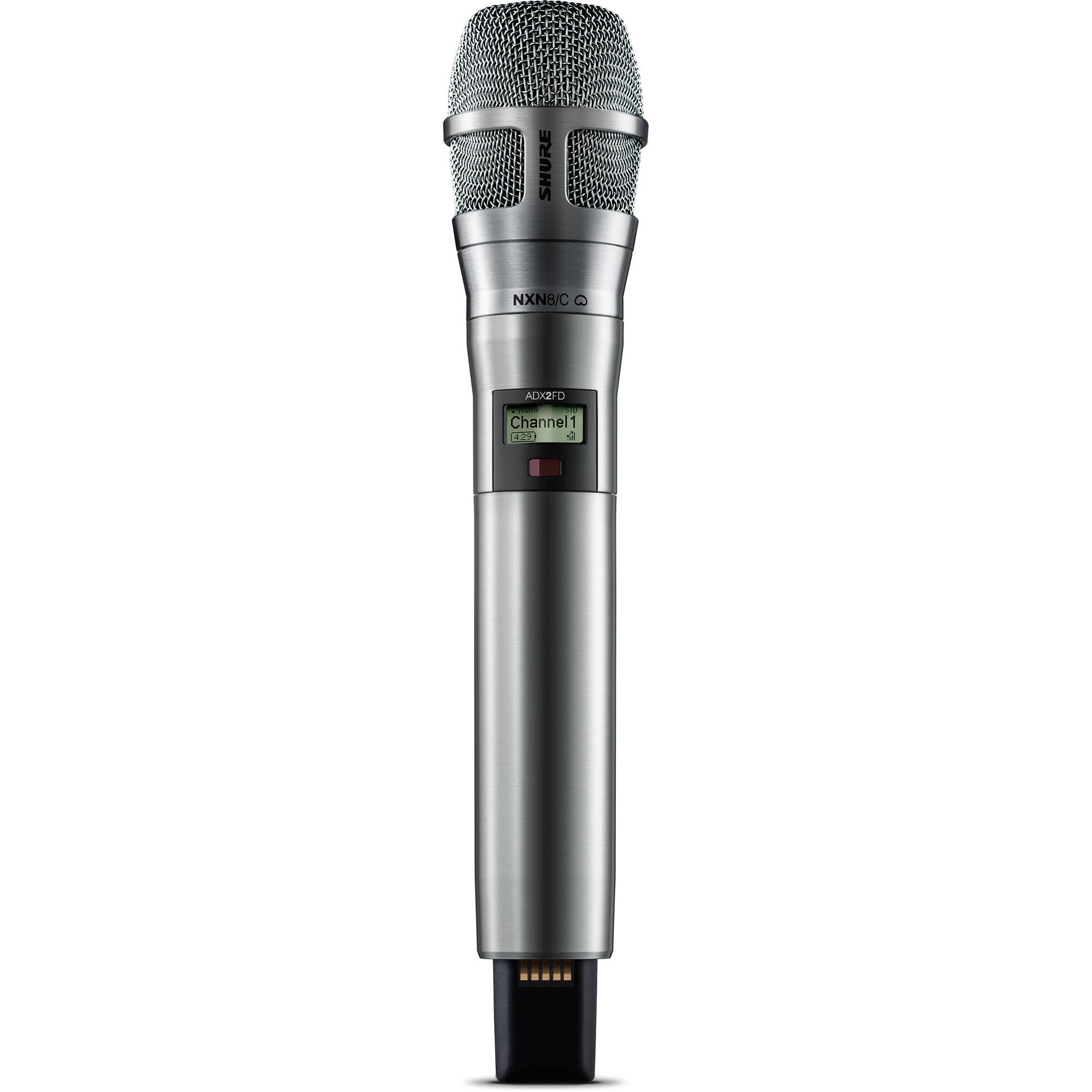 Shure ADX2FD/N8CN Axient Digital Handheld Wireless Transmitter (G57: 470-616 MHz, Nickel)