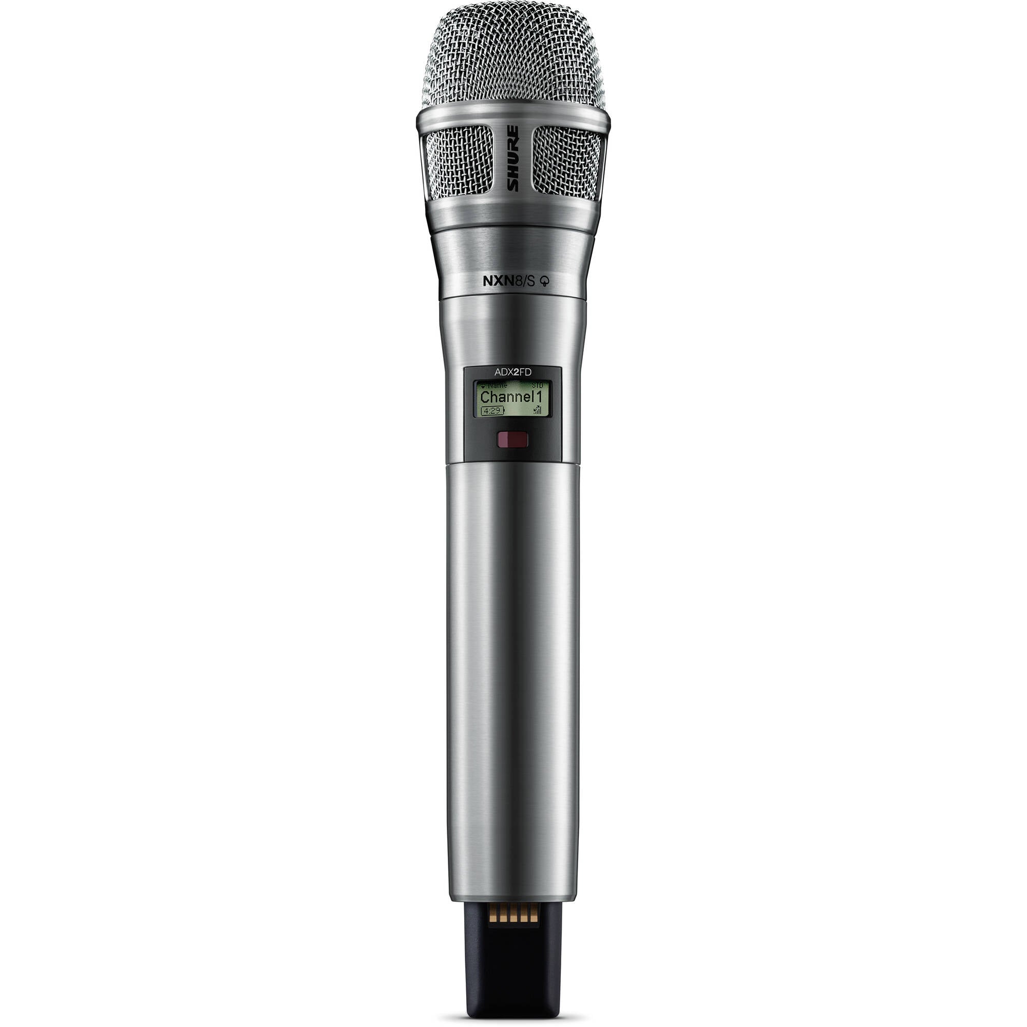 Shure ADX2FD/N8SN Axient Digital Handheld Wireless Transmitter (G57: 470-616 MHz, Nickel)