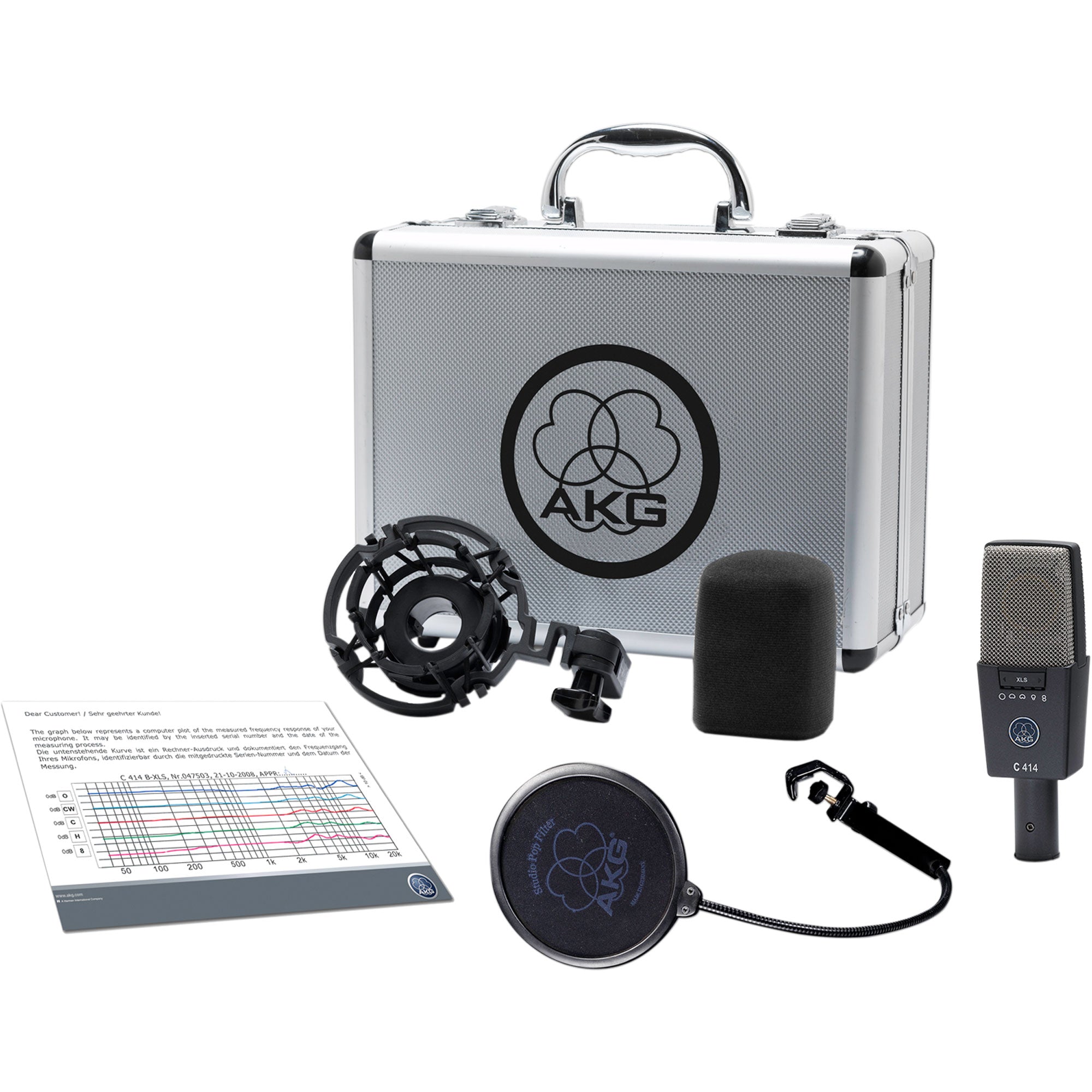 AKG C414XLS Multi-Pattern Condenser Microphone with FREE 20' XLR Cable