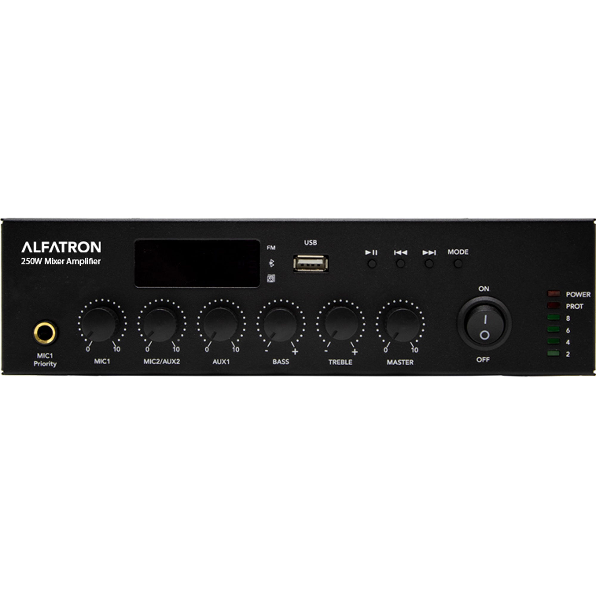 Alfatron 250W-UB Compact Mixer Amplifier with USB, Bluetooth, FM Tuner and MP3 Player