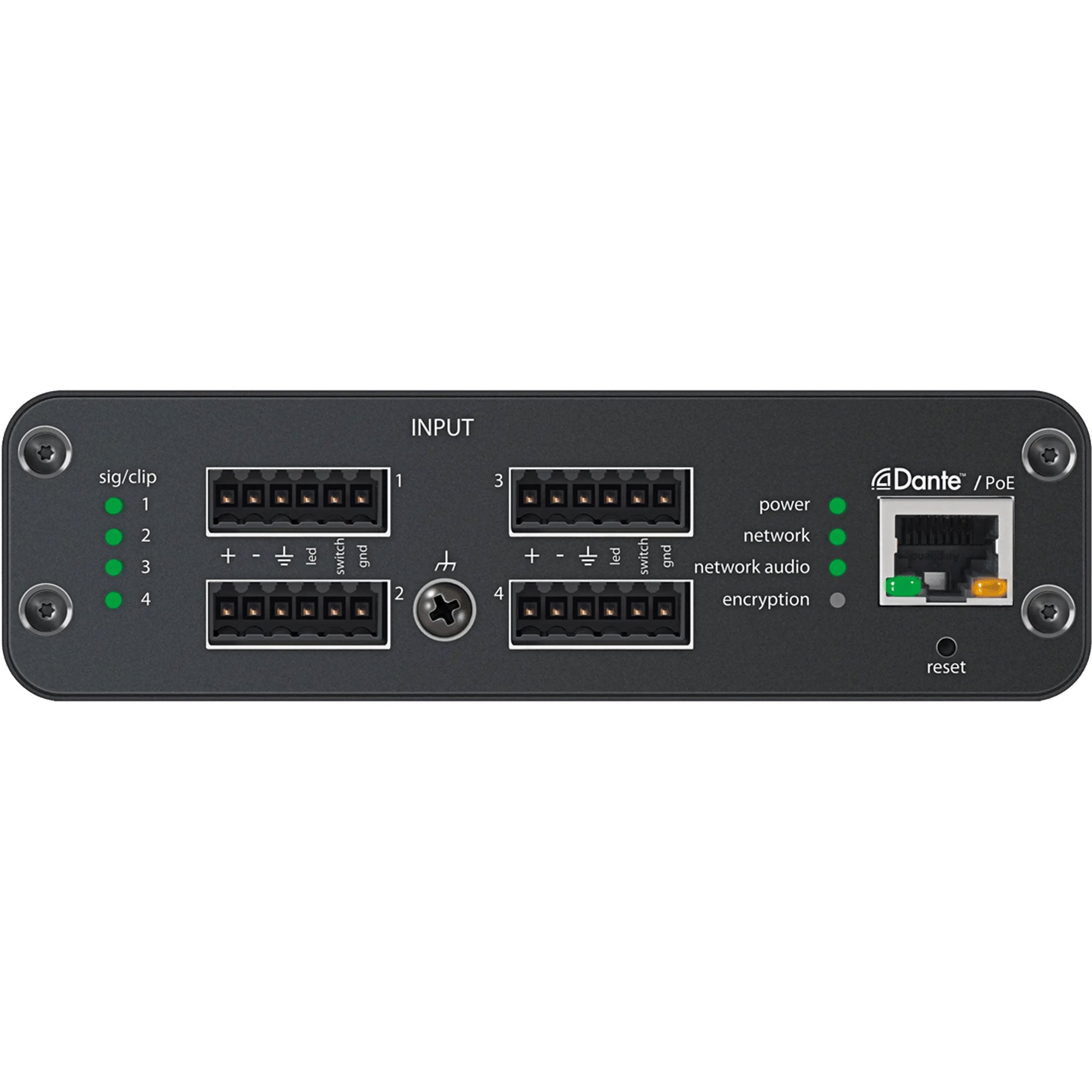 Shure ANI4IN-BLOCK 4-In Dante Audio Network Interface (Block Inputs)