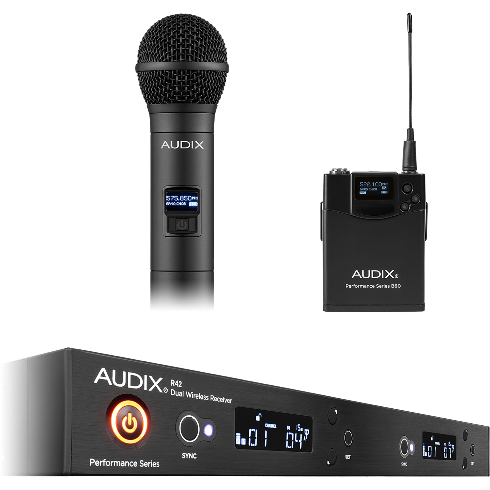 Audix AP42 C2BP Dual-Channel Handheld & Bodypack Combo Wireless Microphone System (522-554 MHz)