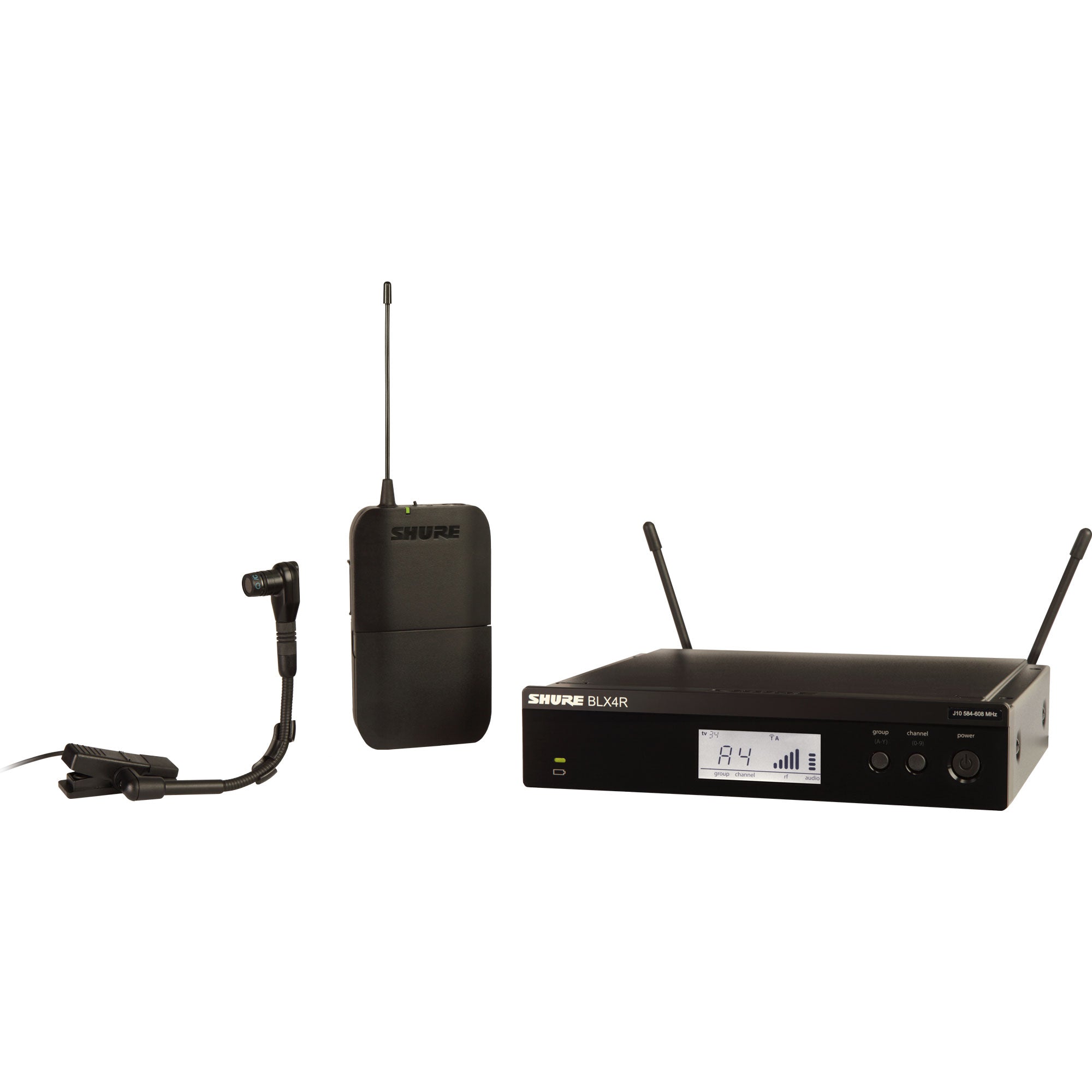 Shure BLX14R/B98 Rackmount Wireless Cardioid Instrument Microphone System (H9: 512-542 MHz)