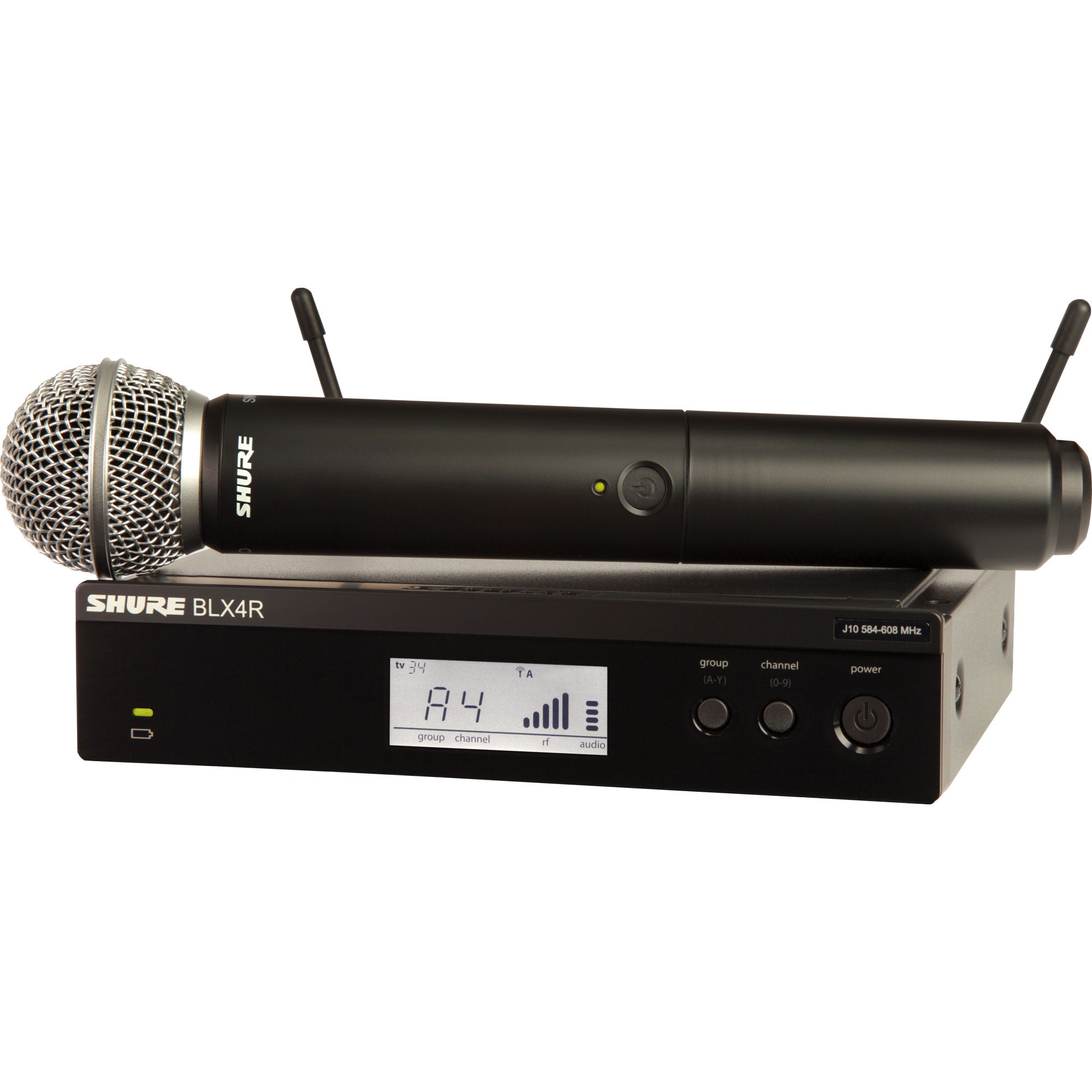 Shure BLX24R/SM58 Rackmount Wireless Handheld Microphone System with SM58 Capsule (J11: 596-616 MHz)