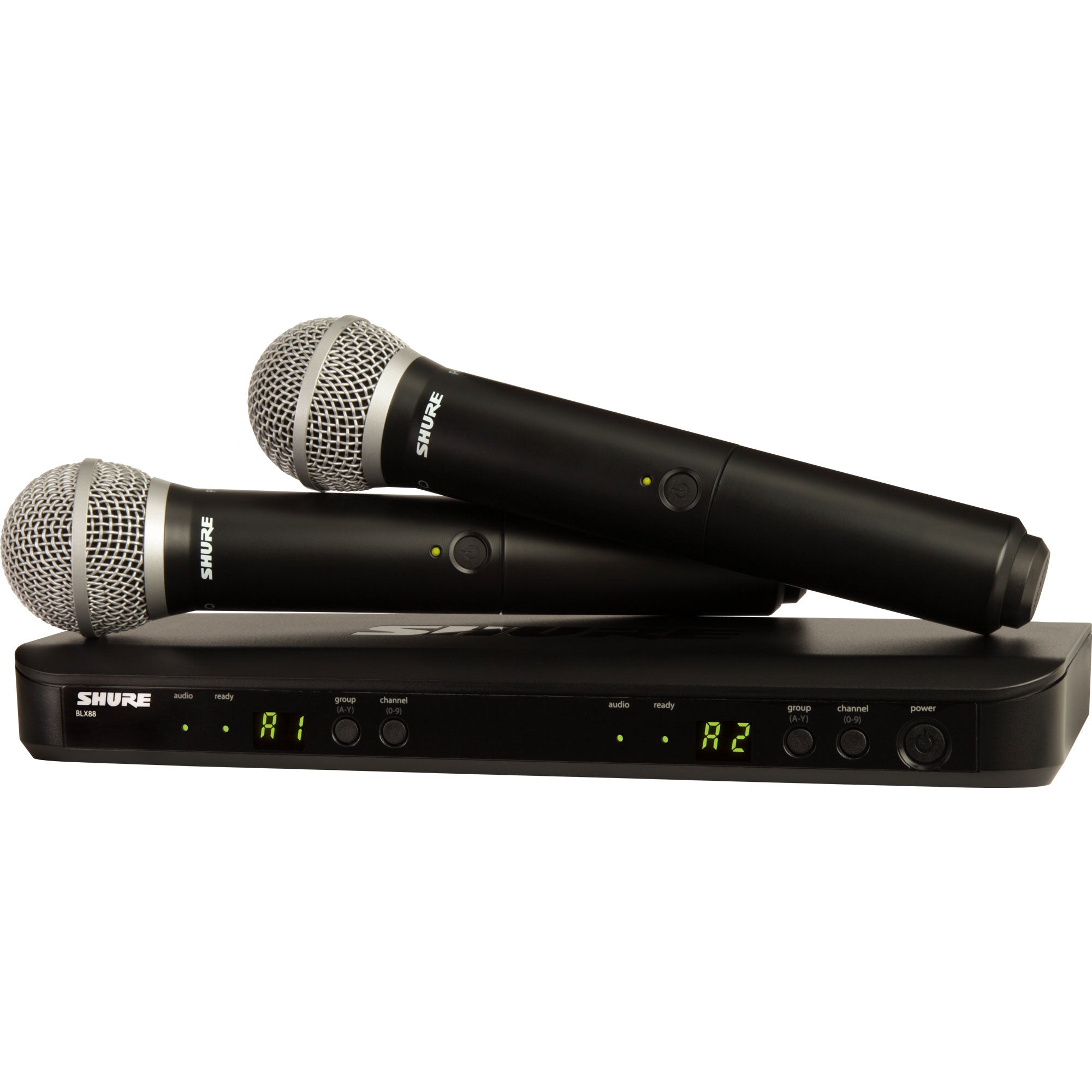 Shure BLX288/PG58 Dual-Channel Wireless Handheld Microphone System with PG58 Mics (H9: 512-542 MHz)