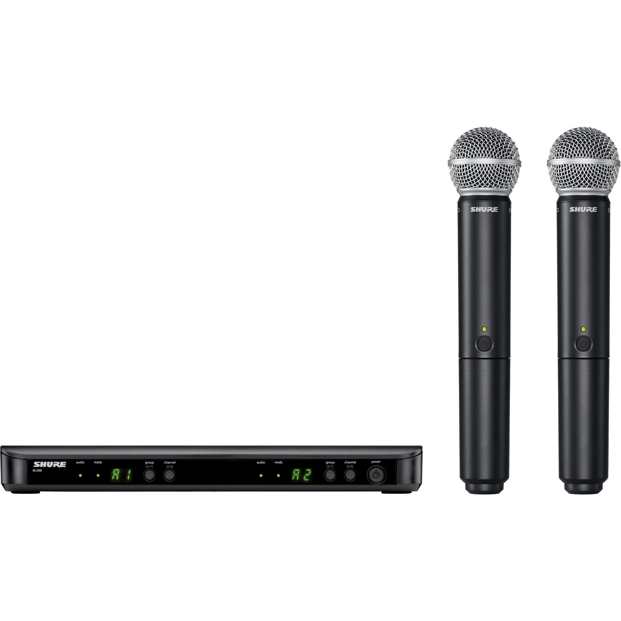 Shure BLX288/SM58 Dual-Channel Wireless Handheld Microphone System with SM58 Mics (J11: 596-616 MHz)