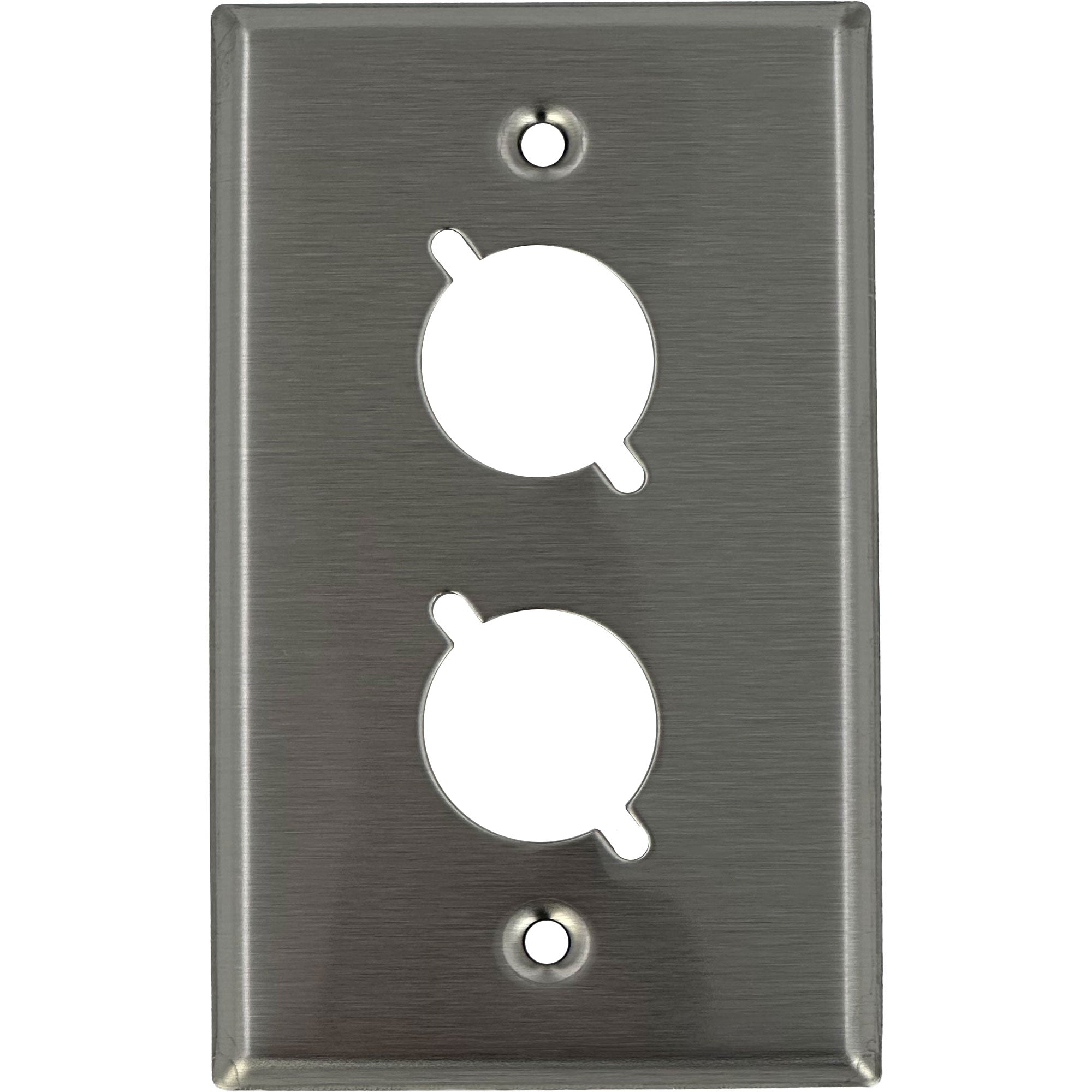 CBI BR-WP1-2H 1-Gang Wall Plate Punched for 2 Neutrik XLR Connectors (Stainless Steel)