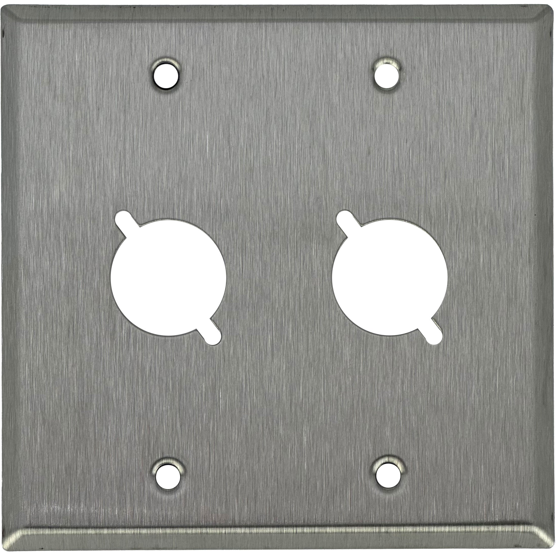 CBI BR-WP2-2H 2-Gang Wall Plate Punched for 2 Neutrik XLR Connectors (Stainless Steel)