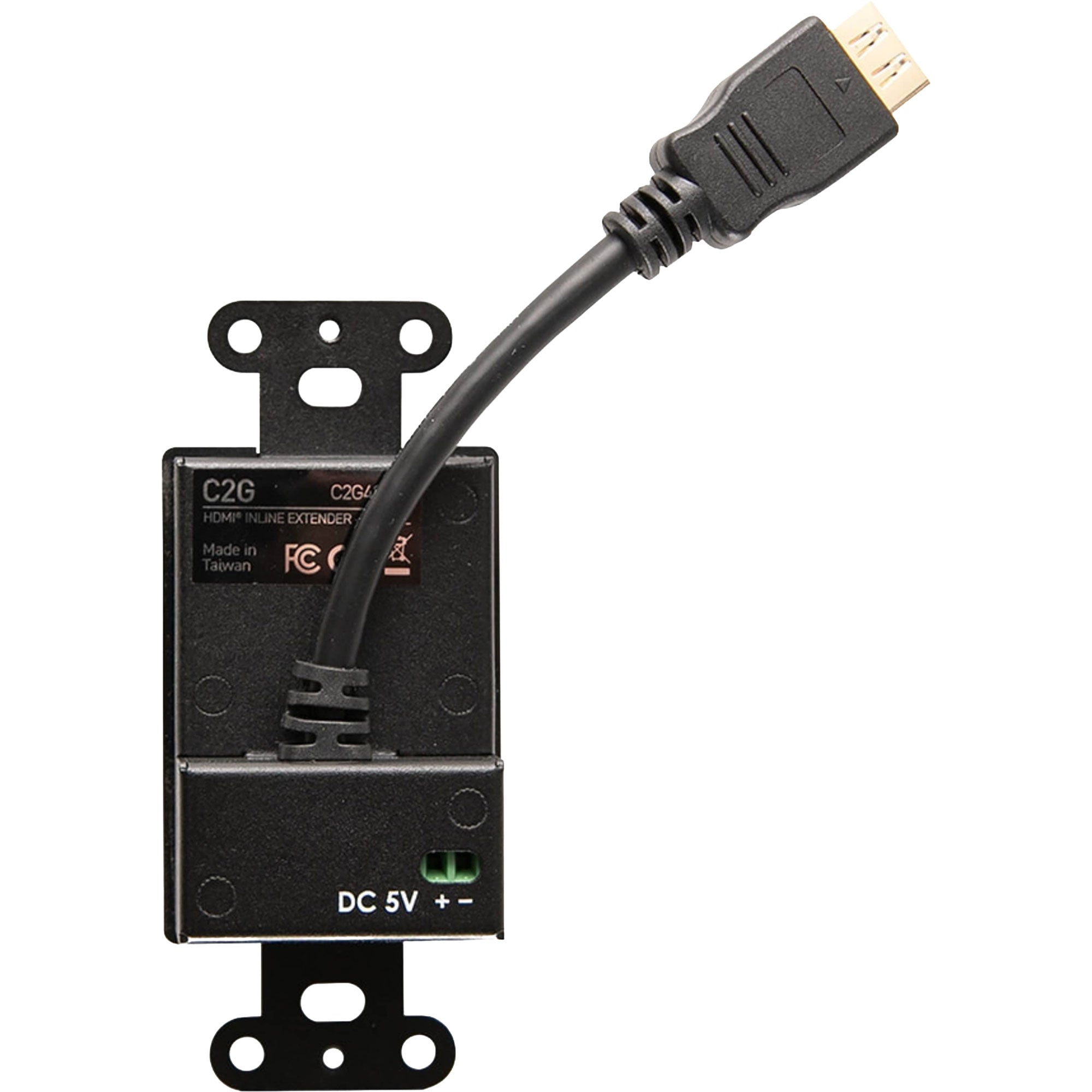 C2G C2G42395 HDMI Inline Extender Decorative Wall Plate with Interchangeable Wall Plate Covers - 4K 60Hz