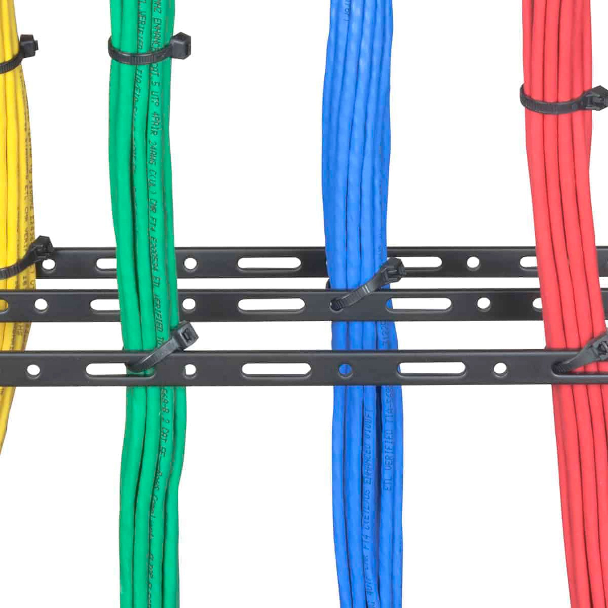 Lowell CMFW Flat Wire Cable Manager (Straight, 10 Pack)