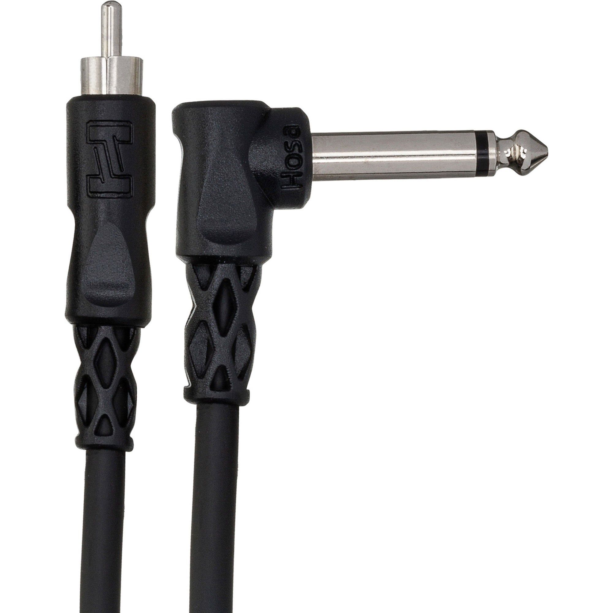 Hosa CPR-103R Right-Angle 1/4" to RCA Unbalanced Interconnect Cable (3')