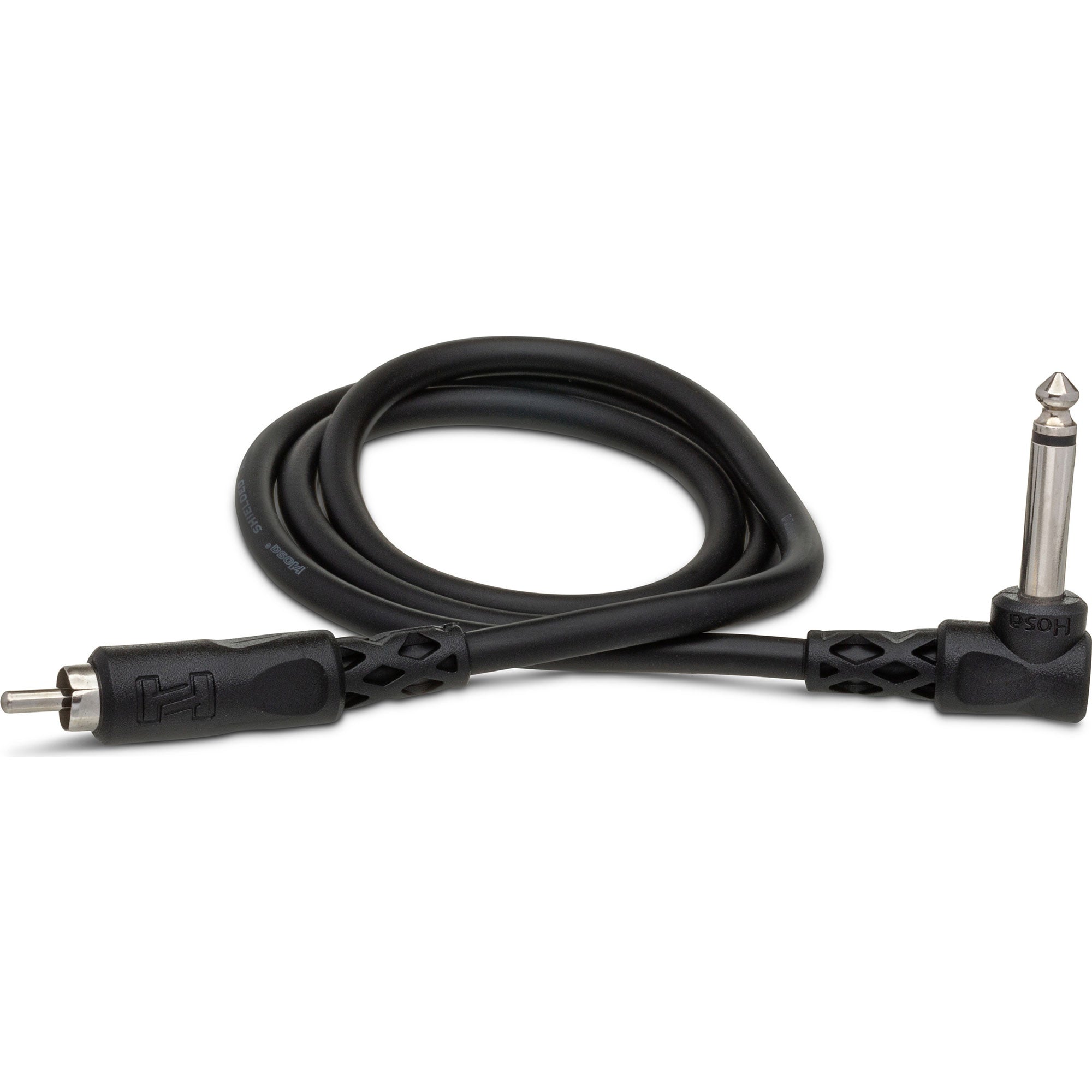 Hosa CPR-103R Right-Angle 1/4" to RCA Unbalanced Interconnect Cable (3')