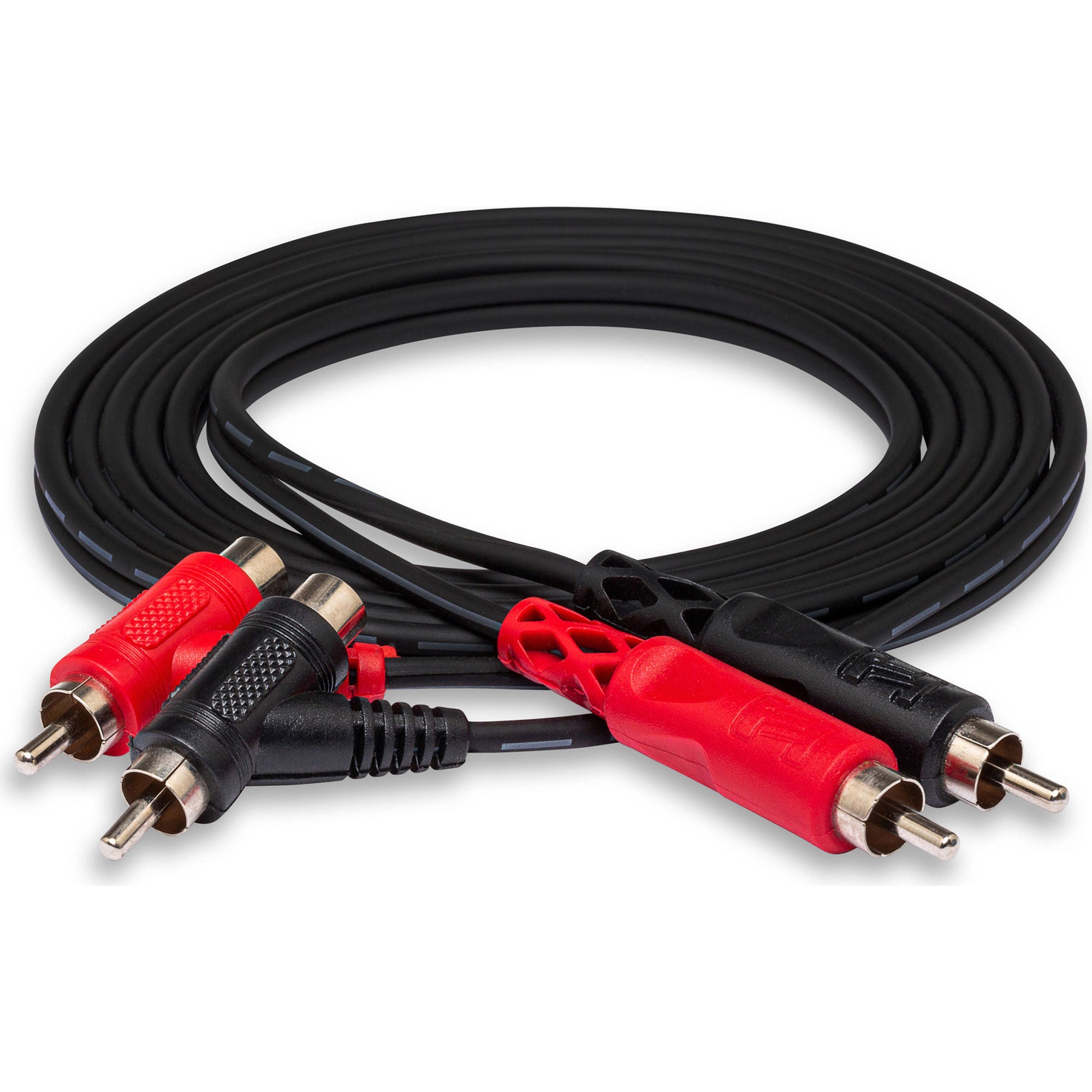 Hosa CRA-201PB Dual RCA to Dual Piggyback RCA Stereo Interconnect Cable (3.3')