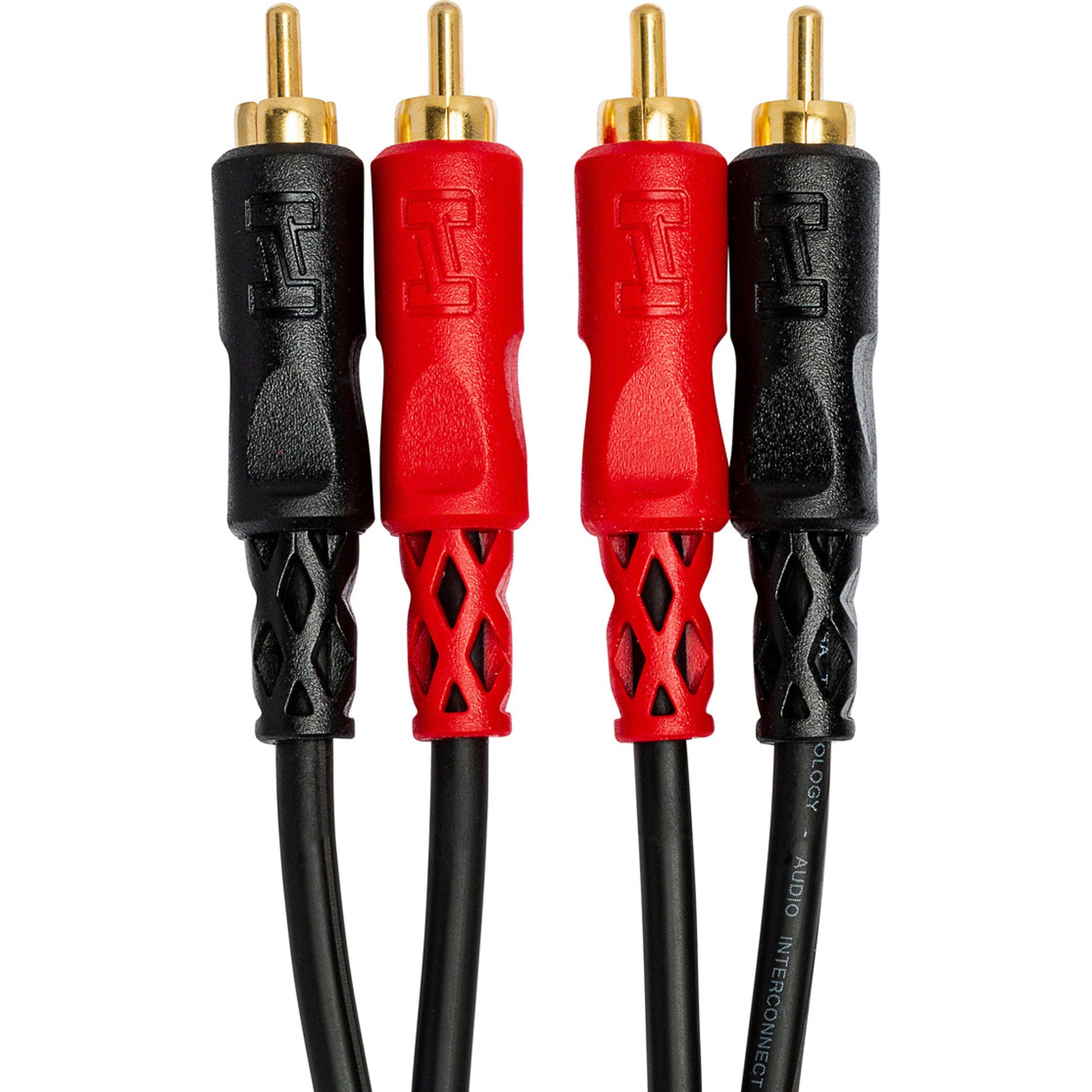 Hosa CRA-201AU Dual RCA to Dual RCA Stereo Interconnect Cable with Gold-Plated Plugs (3.3')