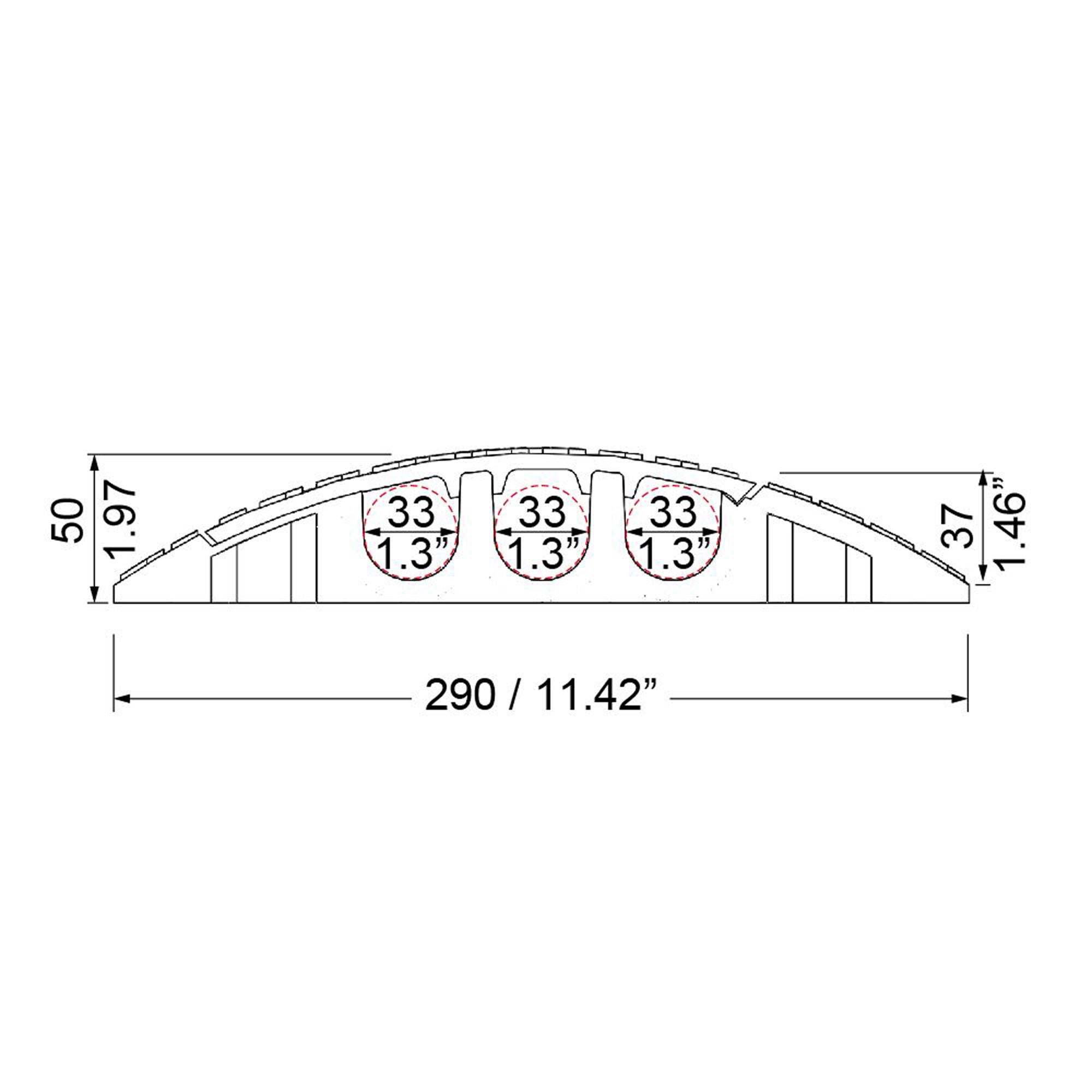 Penn Elcom CROSS3Y Cross 3 Three Channel Crossover Cable Protector (Yellow)