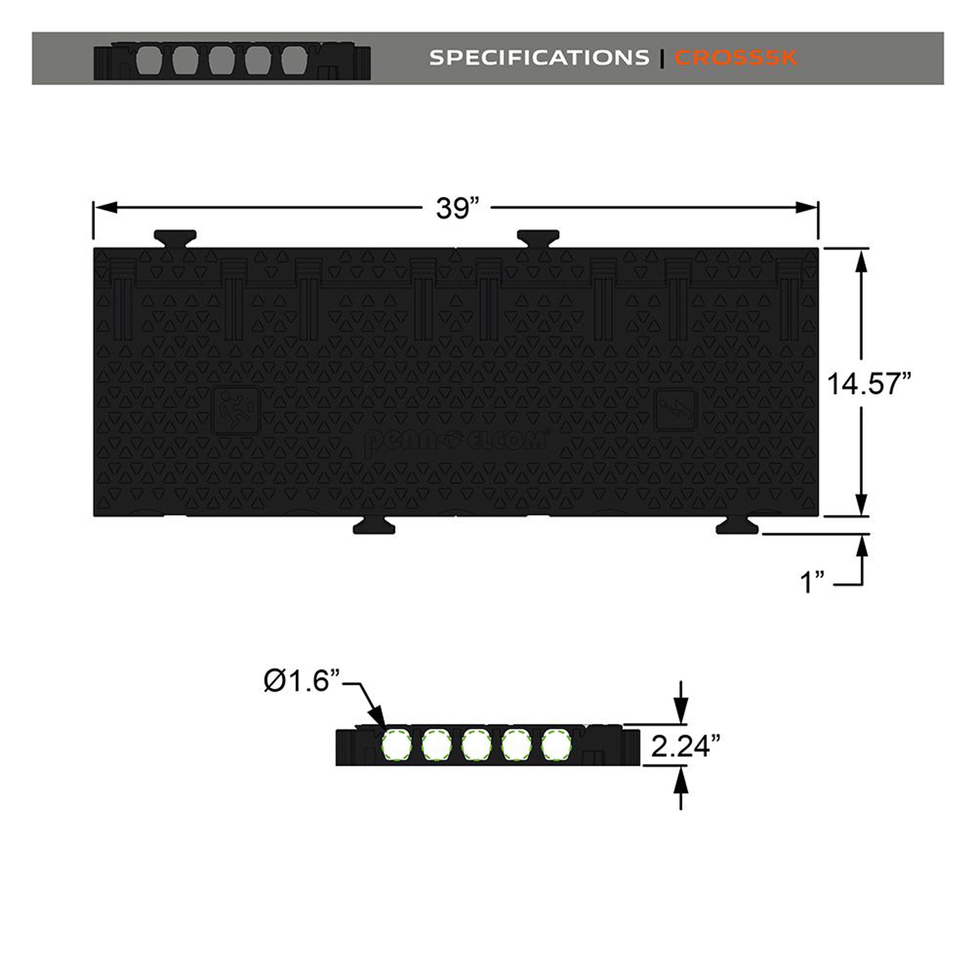 Penn Elcom CROSS5K Cross 5 Five Channel Crossover Cable Protector (Black)