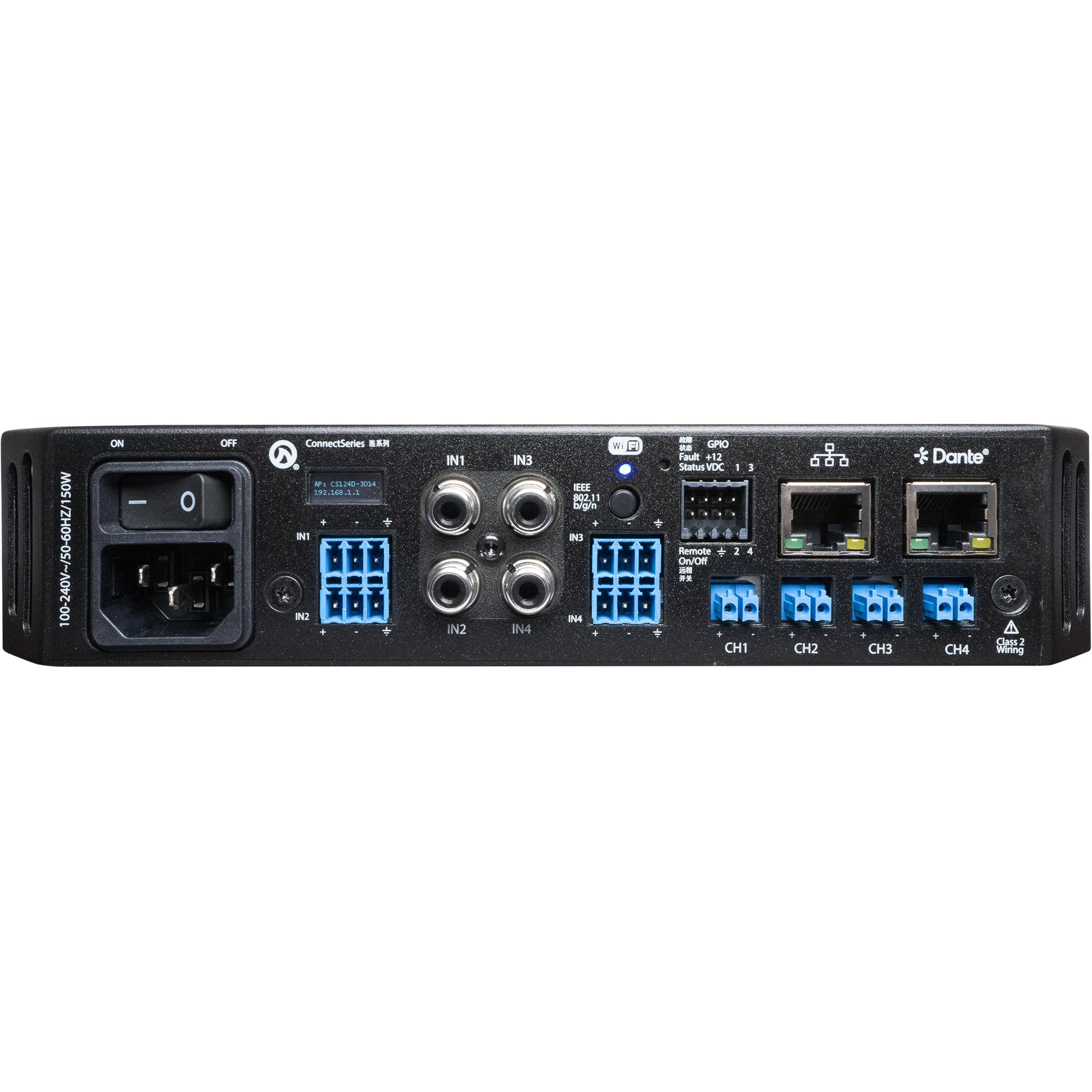 LEA Professional Connect 124D Half-Rack 4-Channel Power Amplifier (120W, Dante)