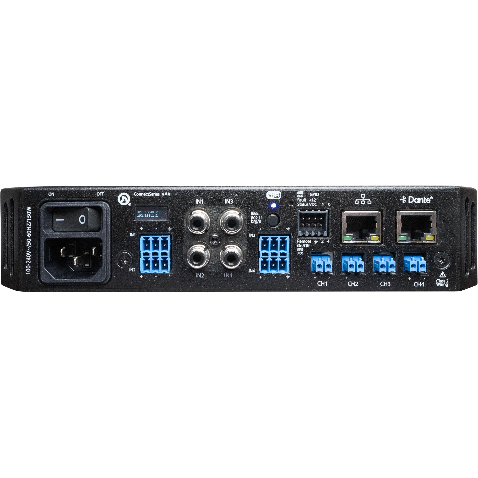 LEA Professional Connect 64D Half-Rack 4-Channel Power Amplifier (60W, Dante)