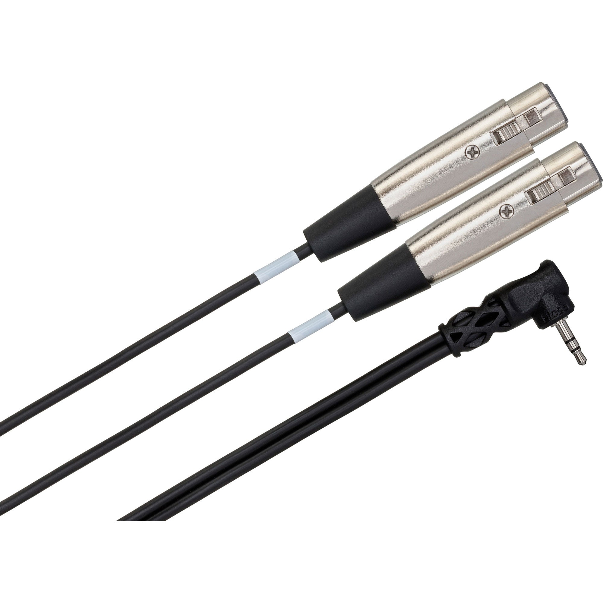 Hosa CYX-402F Dual XLR3F to Right-Angle 3.5mm TRS Camcorder Microphone Cable (2')