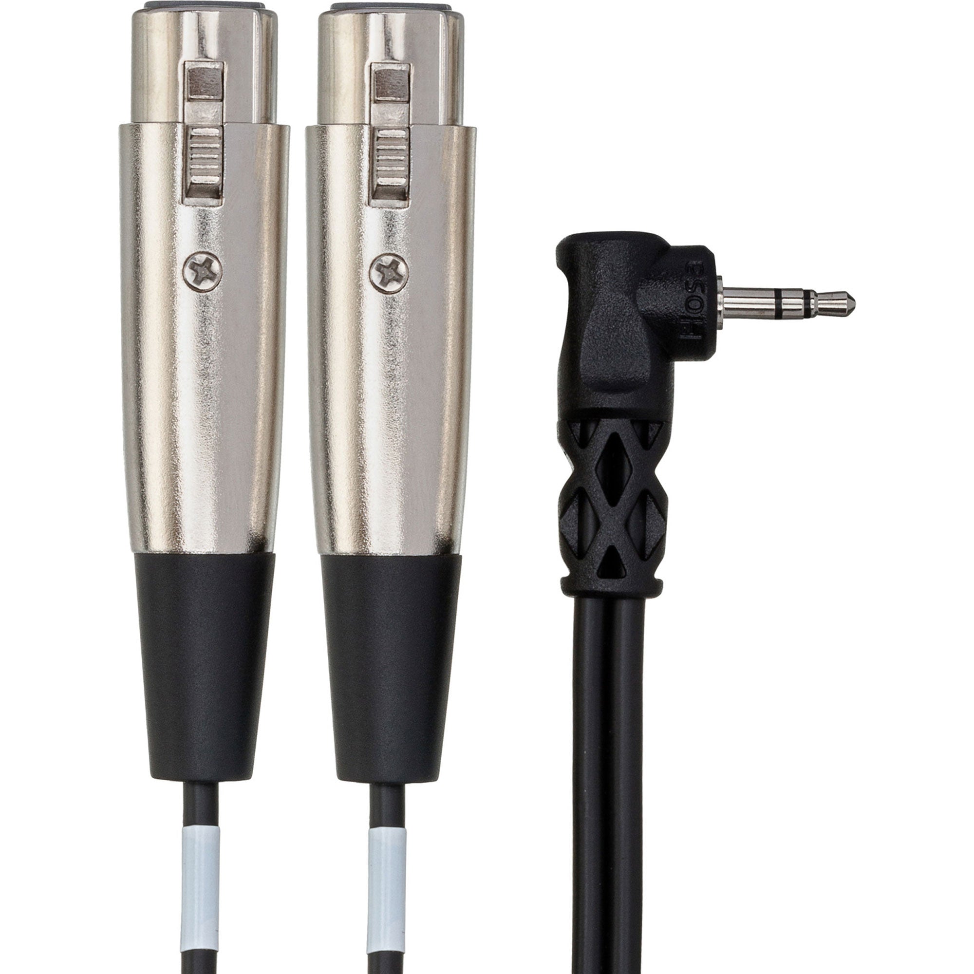 Hosa CYX-402F Dual XLR3F to Right-Angle 3.5mm TRS Camcorder Microphone Cable (2')