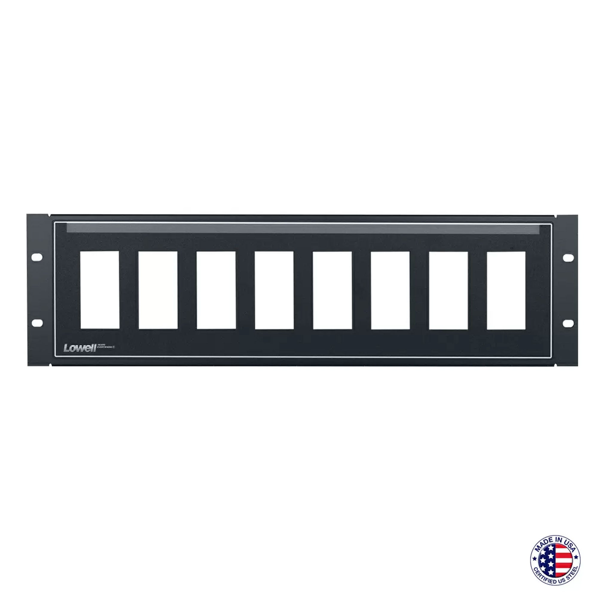 Lowell D8P-ID-3 Decora 8-Hole Rack Mount Panel