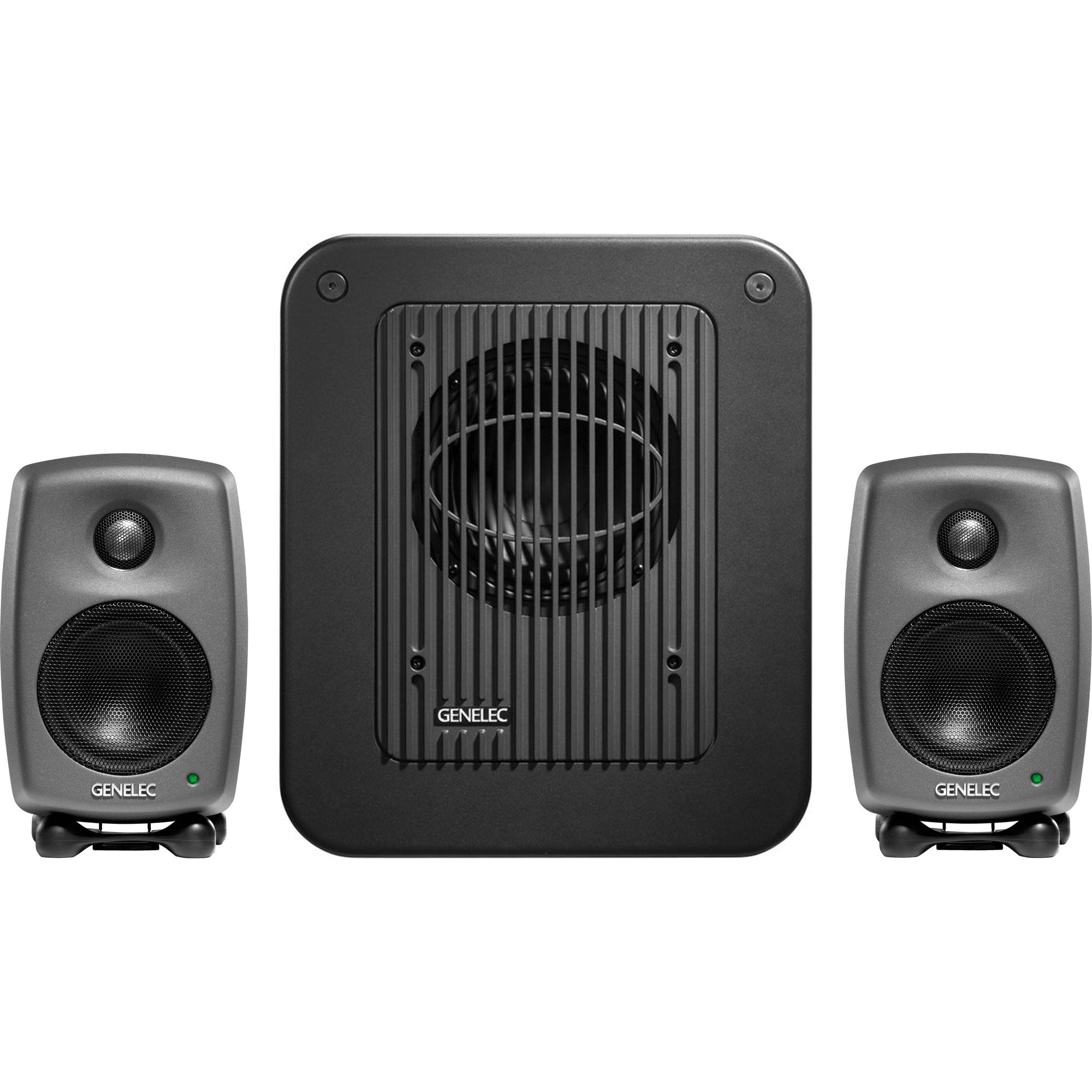 Genelec 8010.LSE Stereo Pak 3" Active 2.1 Monitoring System with 6.5" Subwoofer (Dark Grey)