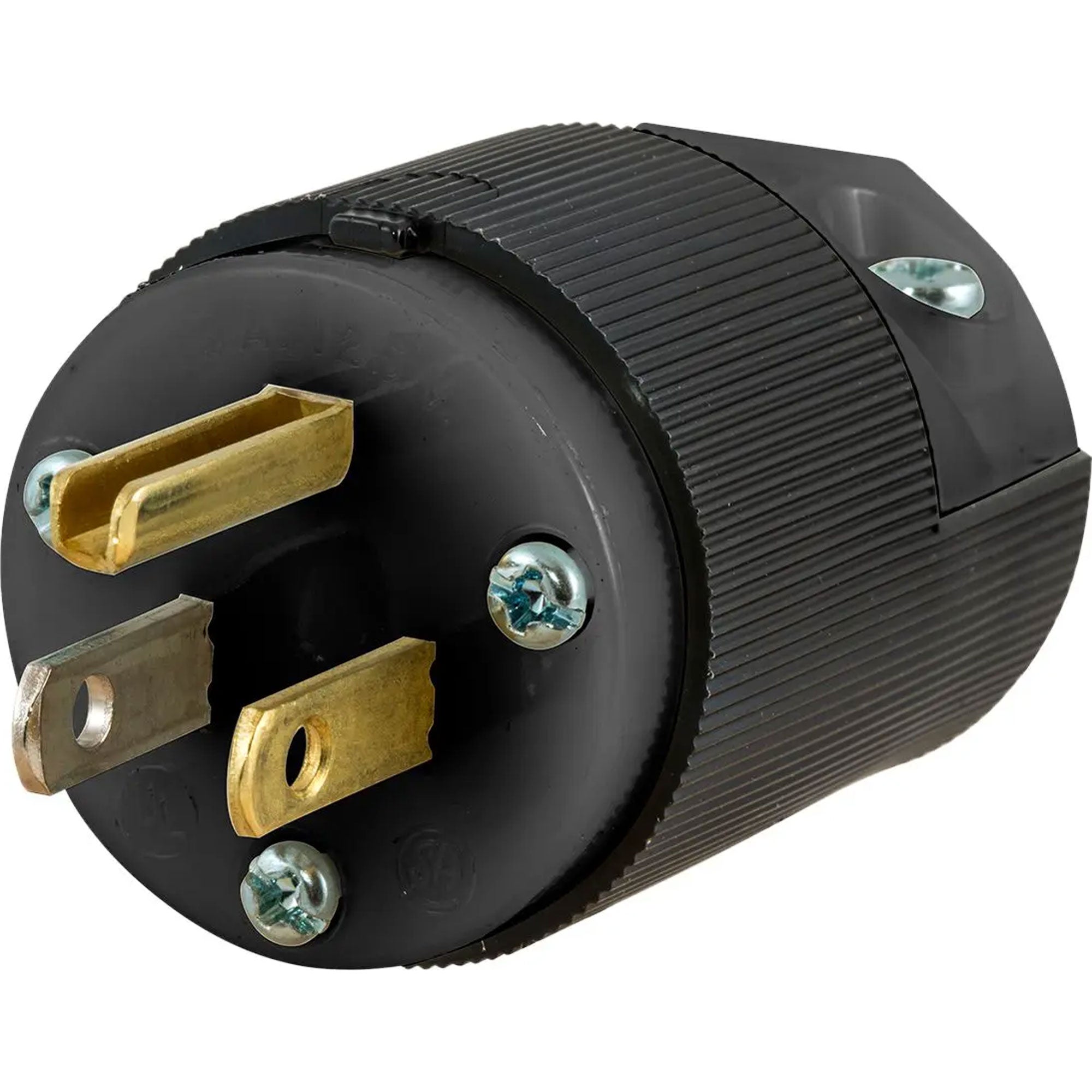 Hubbell HBL5266CM2 15A Industrial Grade Straight Blade Edison Male Plug NEMA 5-15P (Black)