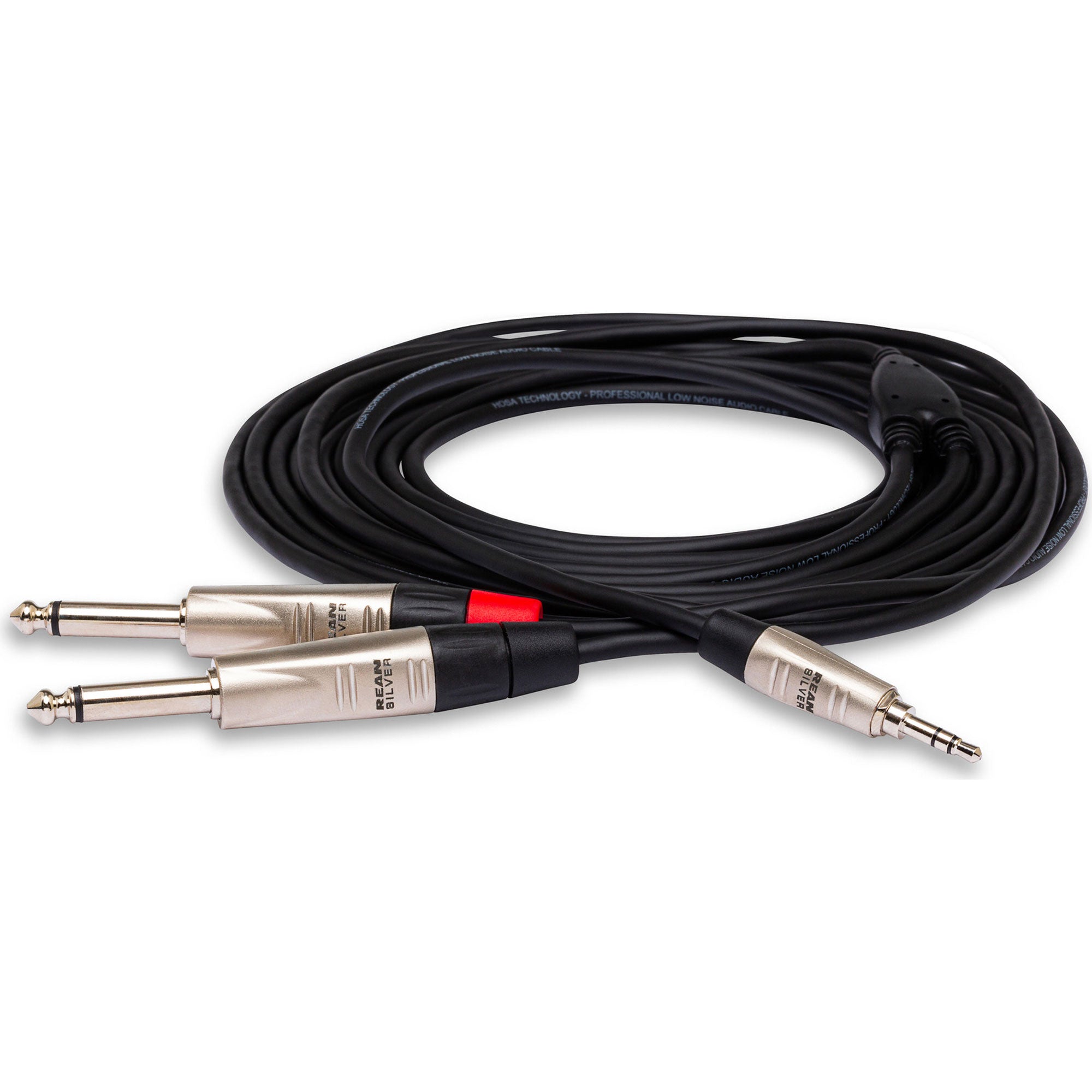 Hosa HMP-006Y REAN 3.5mm TRS to Dual 1/4" TS Pro Stereo Breakout Cable (6')