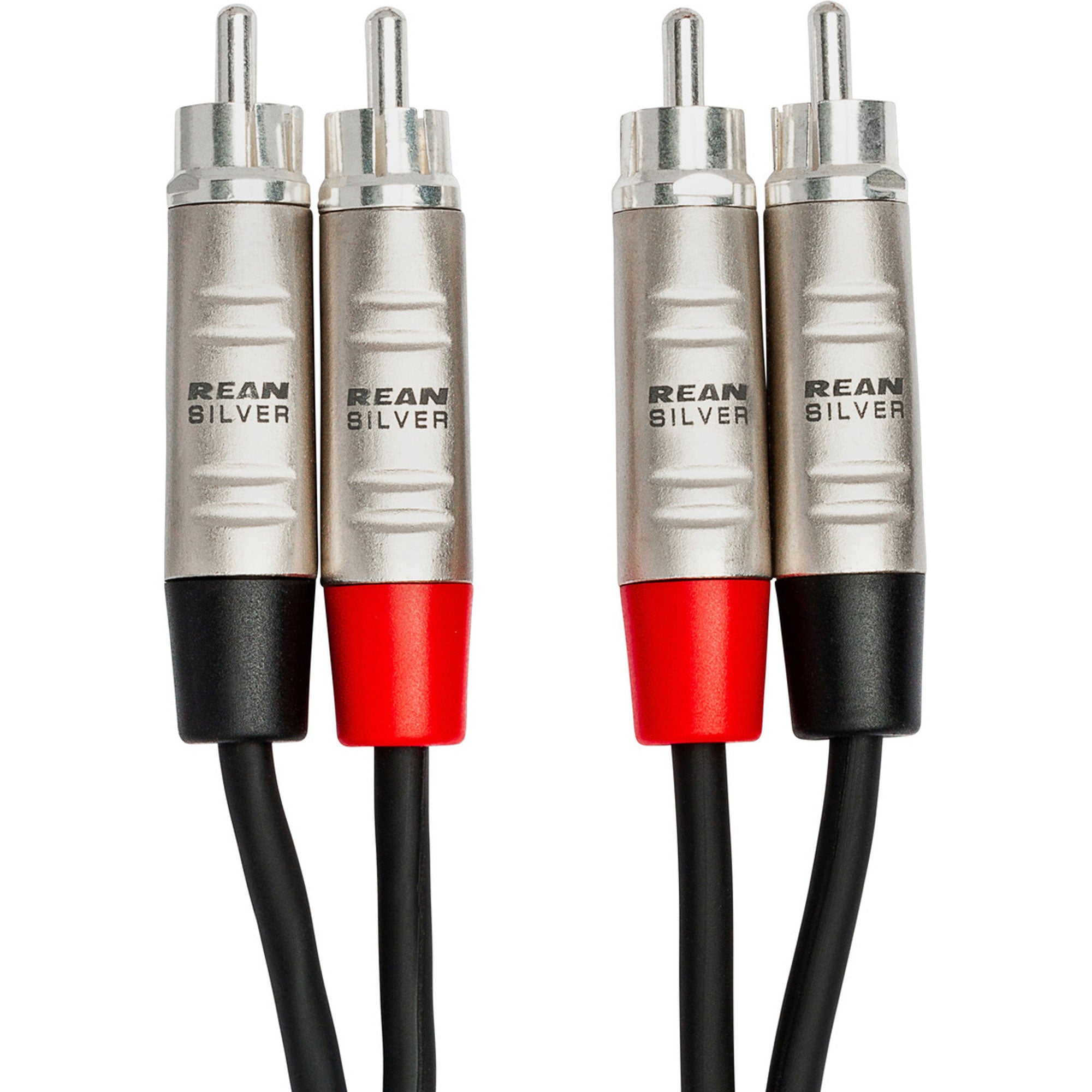 Hosa HRR-003X2 REAN Dual RCA to Dual RCA Pro Stereo Interconnect Cable (3')