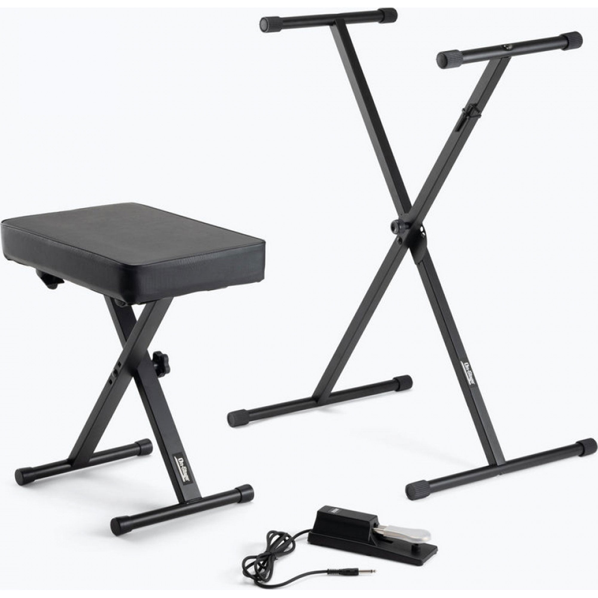 On-Stage KPK6550 Keyboard Stand/Bench Pak with KSP100 Sustain Pedal