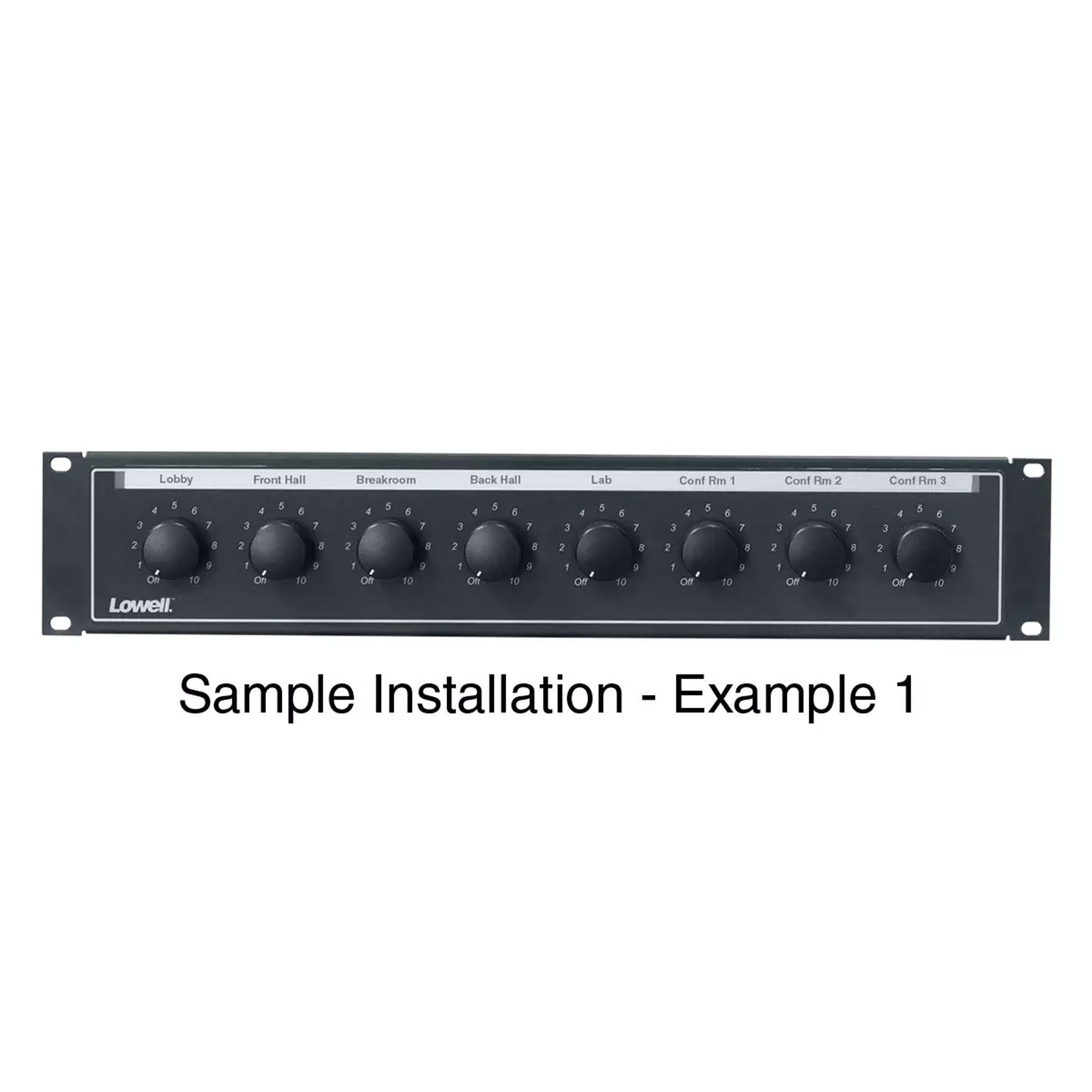 Lowell LVC8P-ID-2 Punched Rackmount Panel for Volume Controls