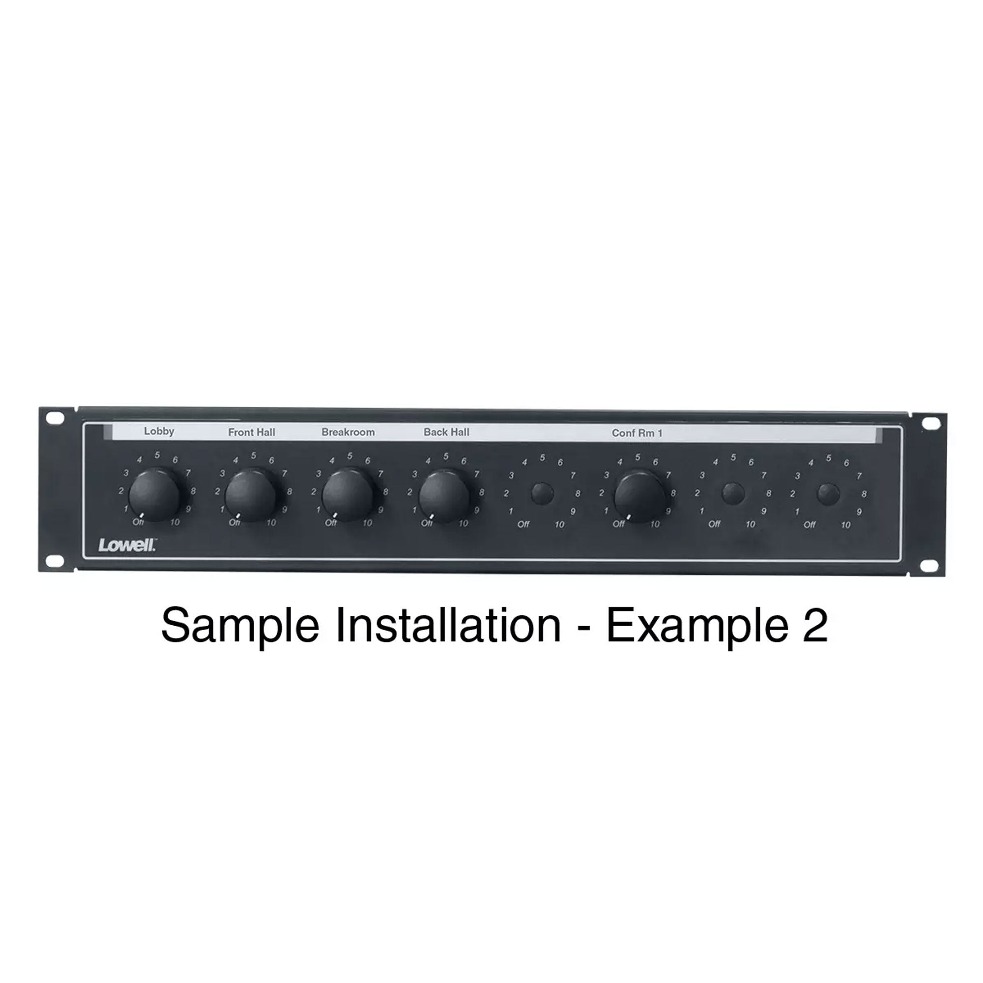 Lowell LVC8P-ID-2 Punched Rackmount Panel for Volume Controls