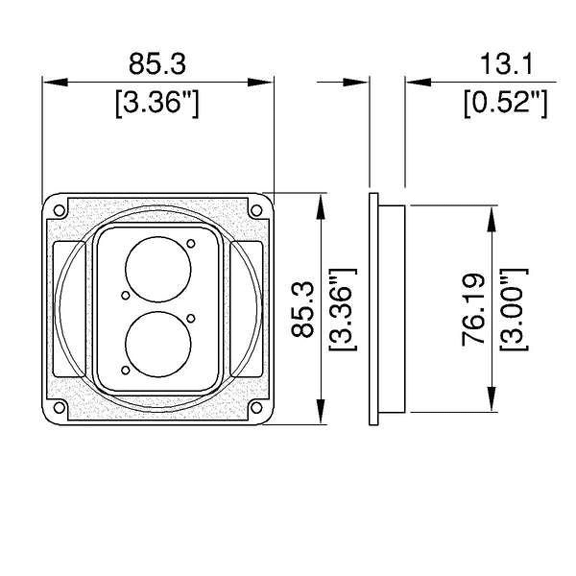Penn Elcom M1504 Speaker Cabinet Recessed Dish for Two Neutrik D-Series (Black)