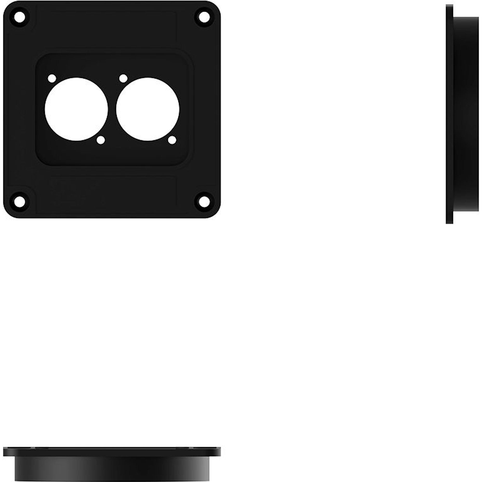 Penn Elcom M1504 Speaker Cabinet Recessed Dish for Two Neutrik D-Series (Black)