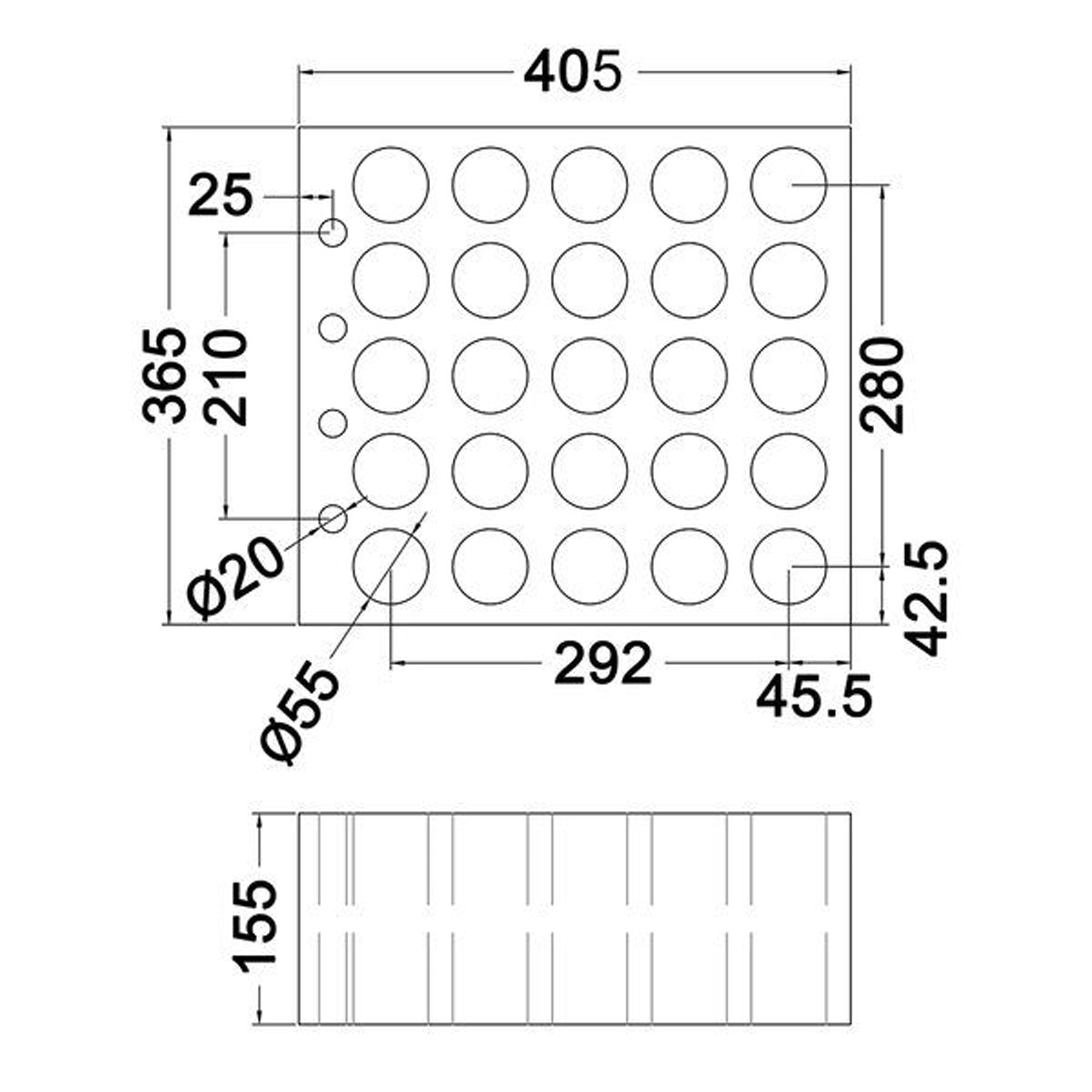 Penn Elcom M6001 Microphone Insert for 6U Rack Drawer (Fits 25 Microphones)