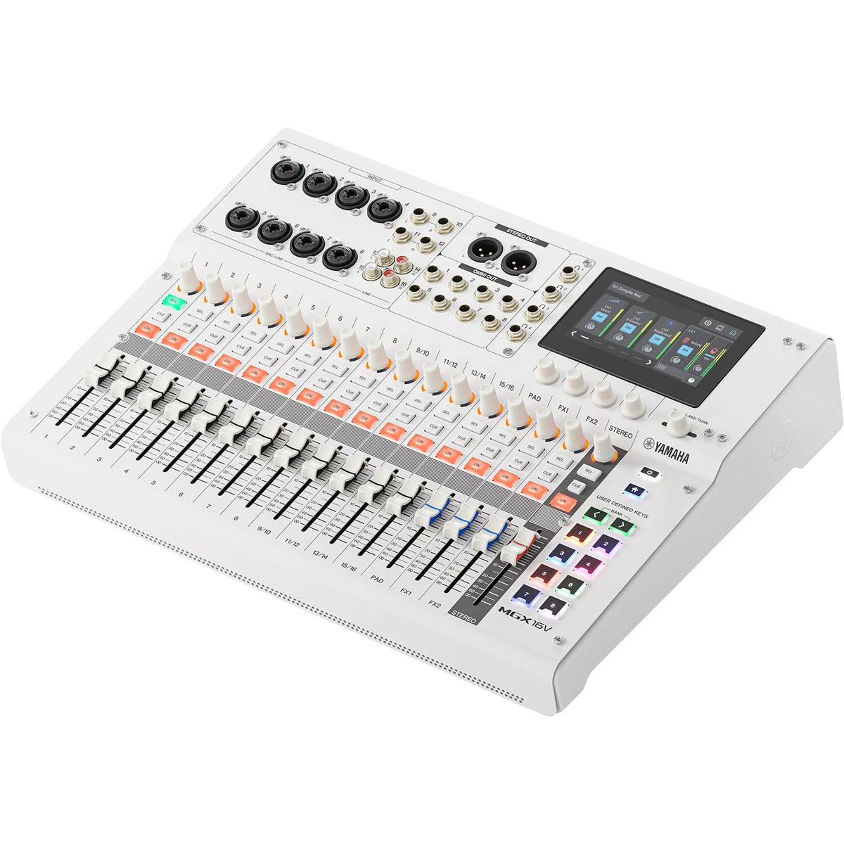 Yamaha MGX16V 22-Channel Digital Mixing Console with Dual USB-C Audio/Video Interface (White)