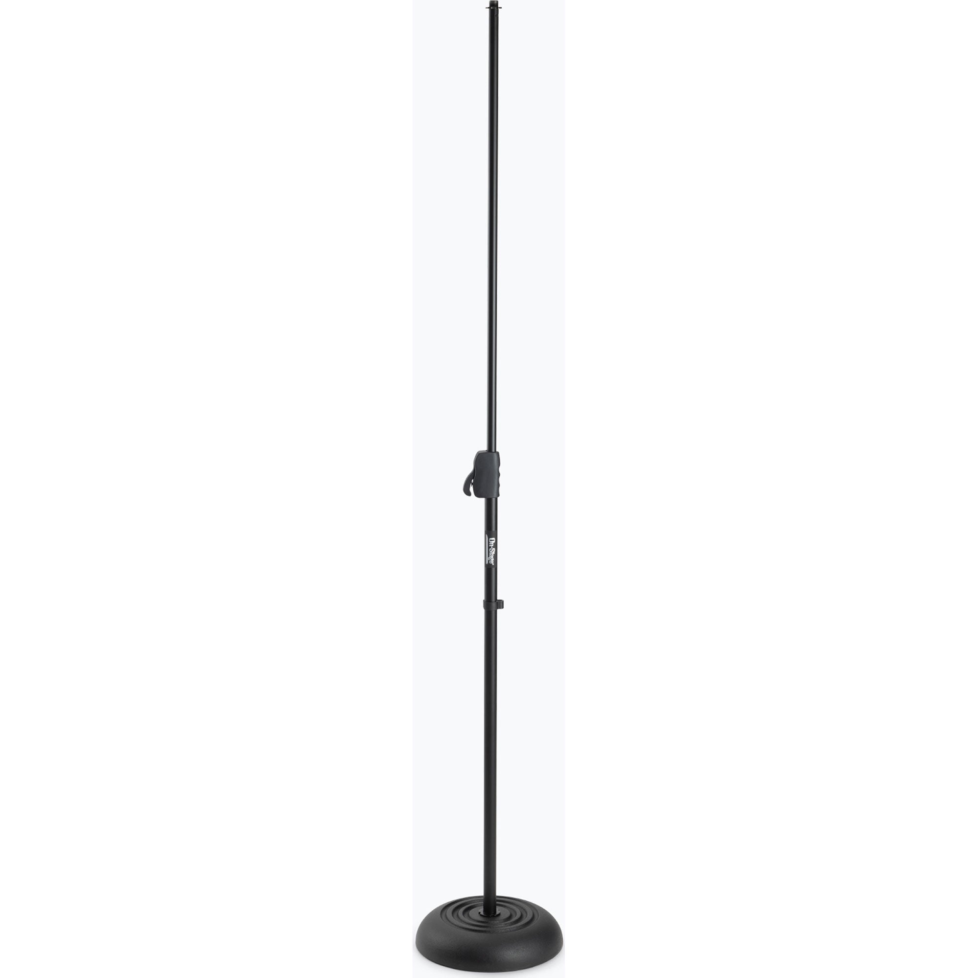 On-Stage MS7201QRB Round Base Quick Release Telescoping Microphone Stand (Black)