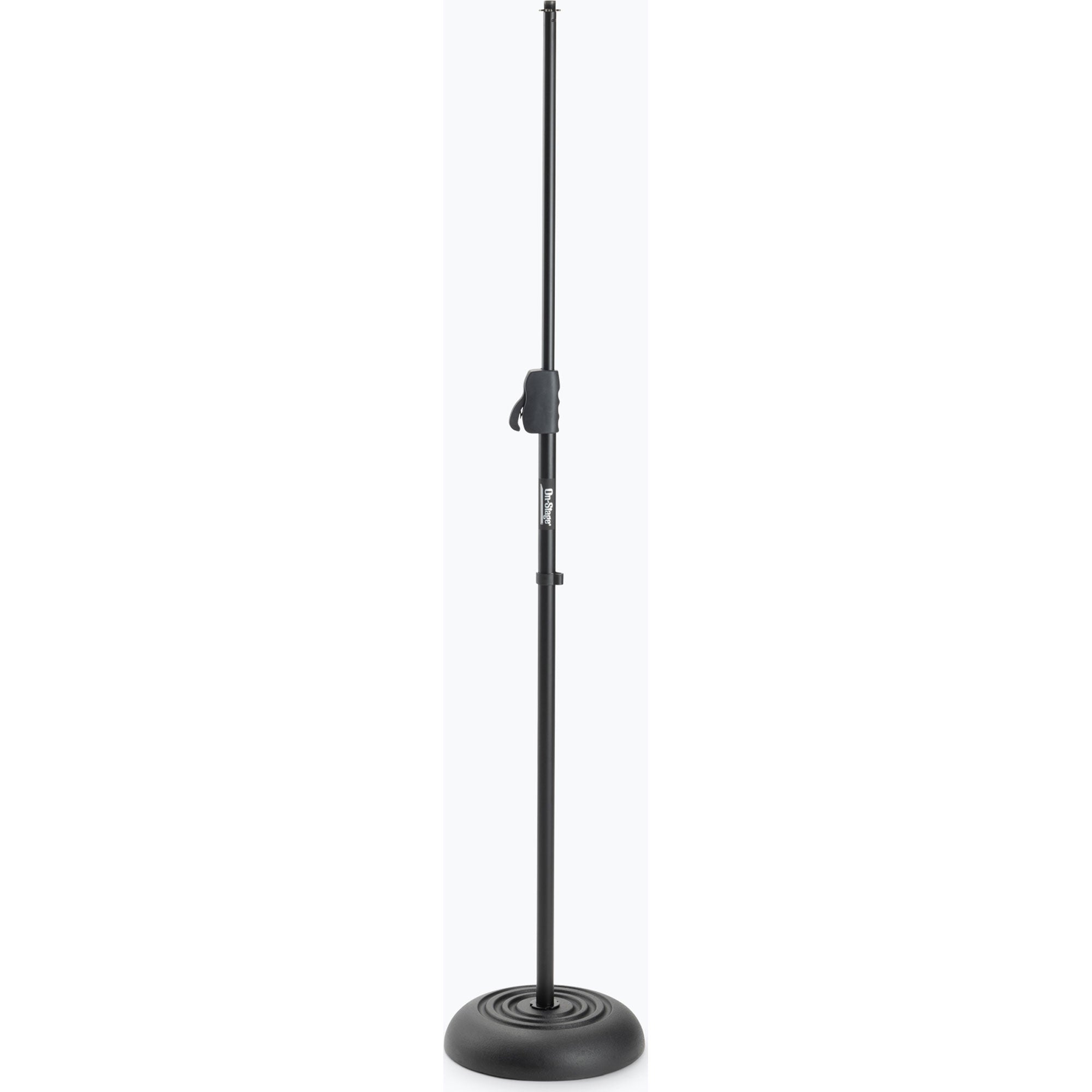 On-Stage MS7201QRB Round Base Quick Release Telescoping Microphone Stand (Black)